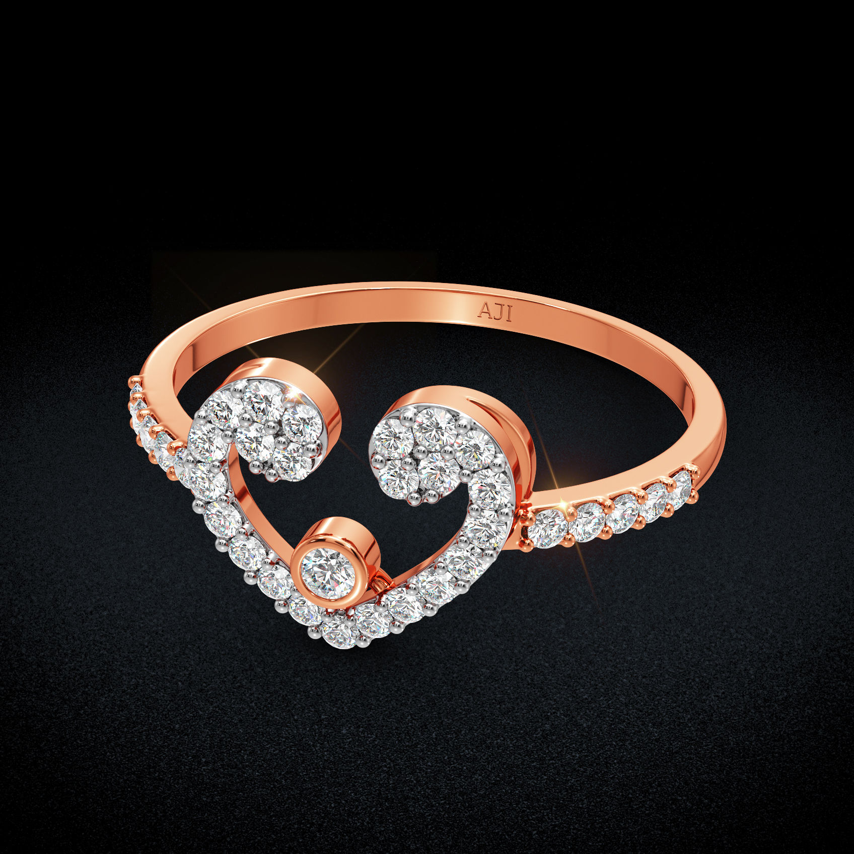 Vintage Heart Diamond Ring image