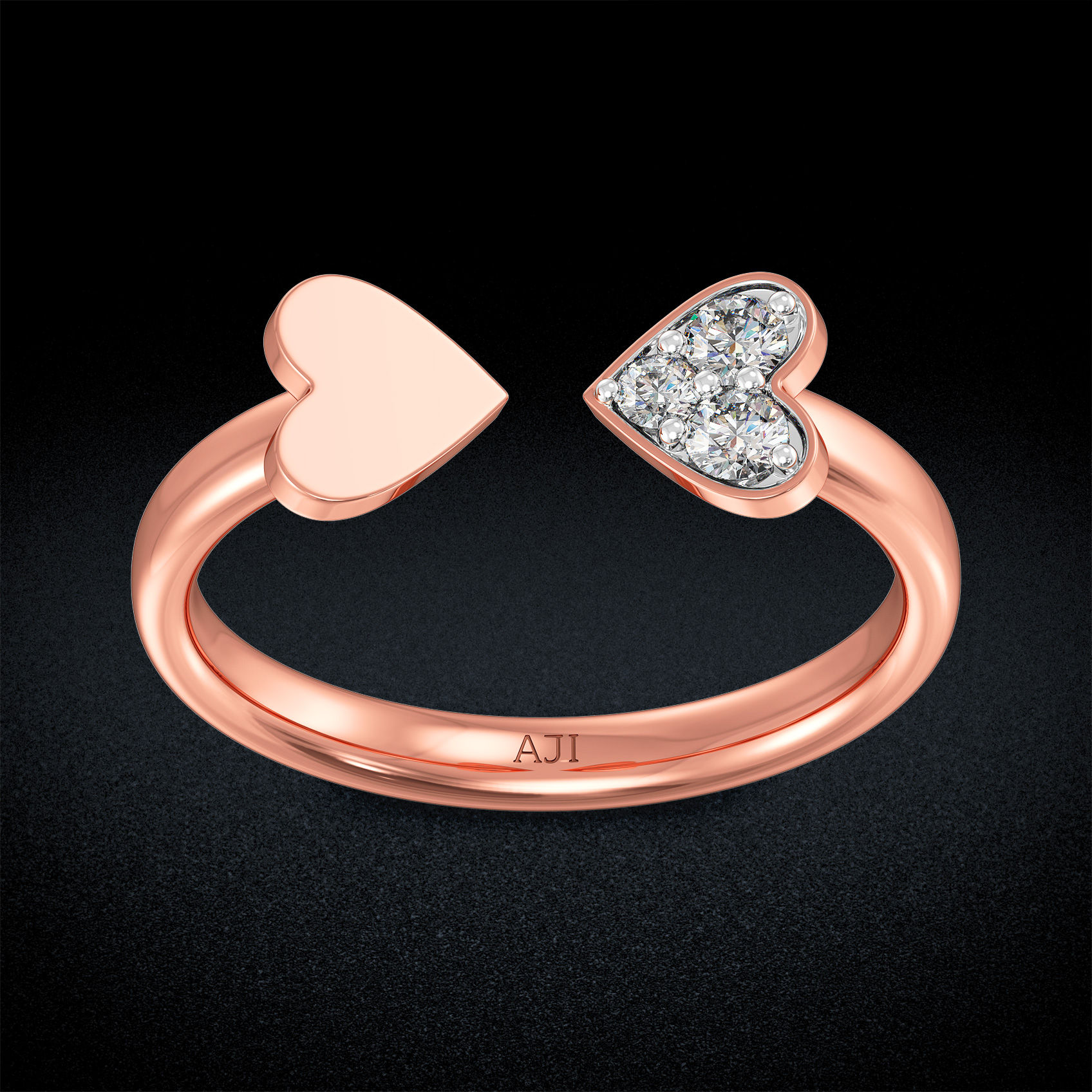 Timeless Twin Heart Diamond Ring image