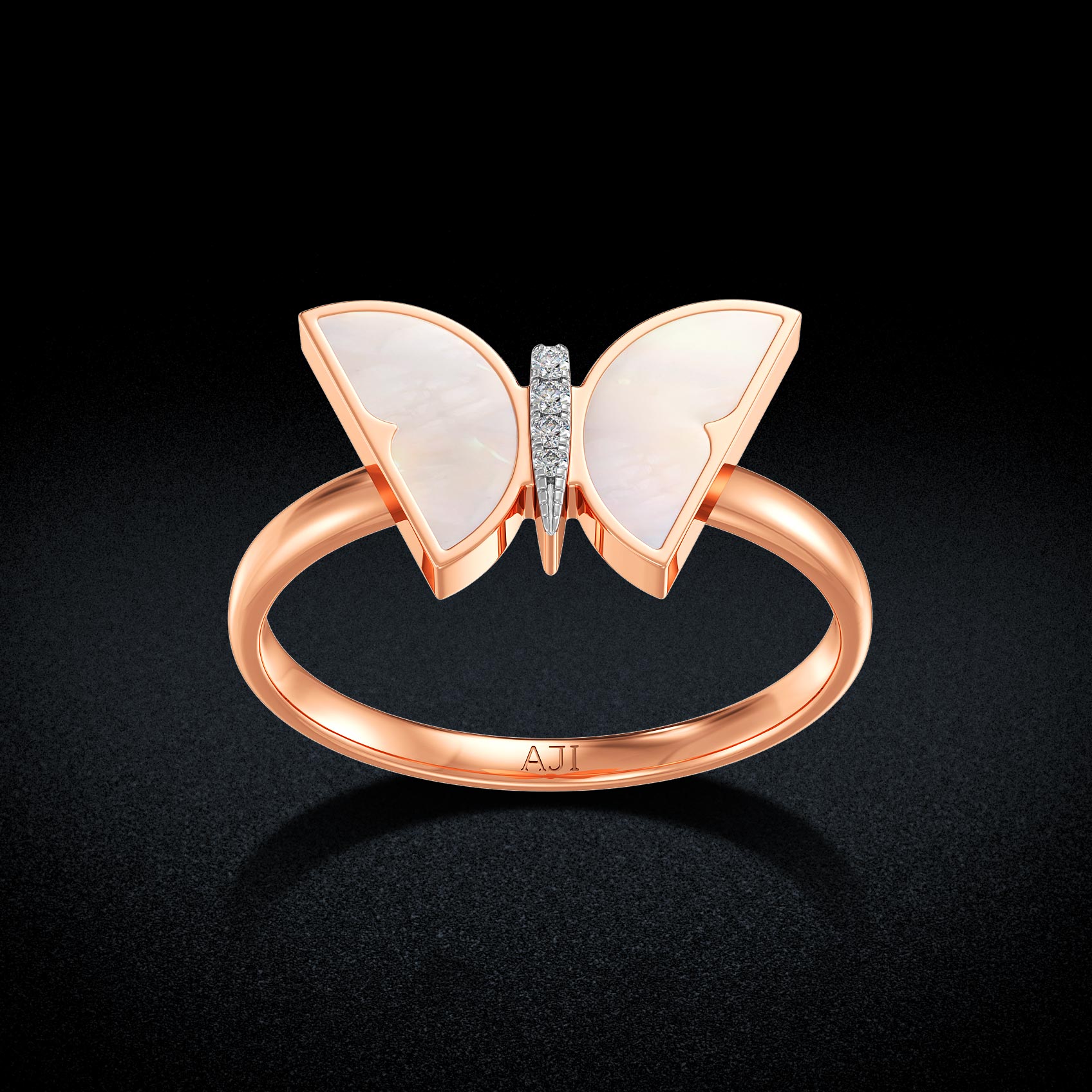 Lustrous ivory Flutter Diamond Ring alternate view 1