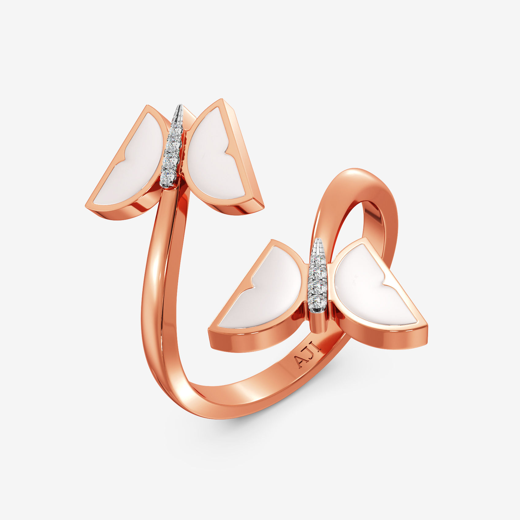 Snowy Butterfly Diamond Ring