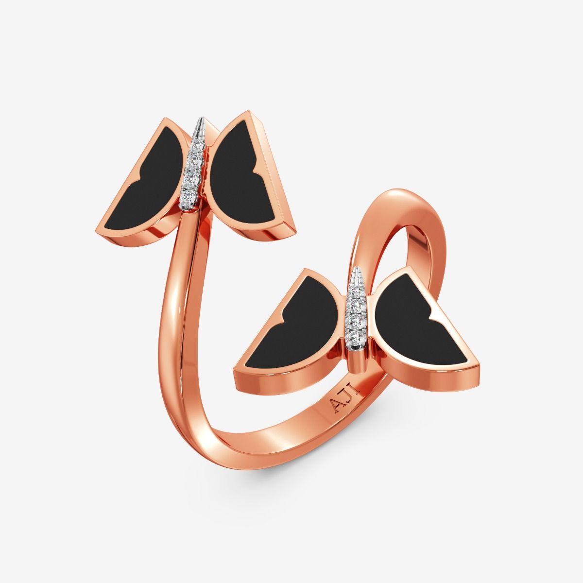 Black Flare Butterfly Diamond Ring