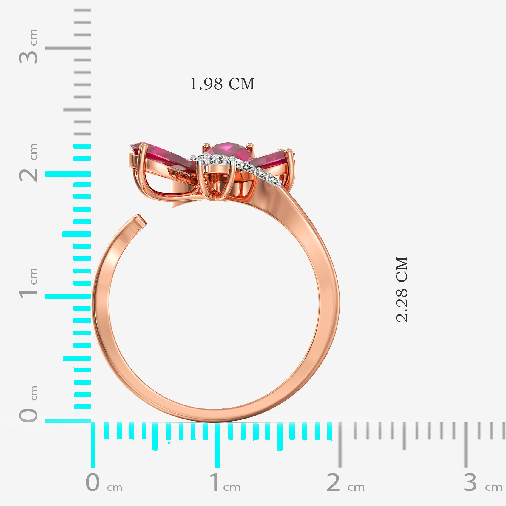 Crimson Butterfly Charm Diamond Ring alternate view 3