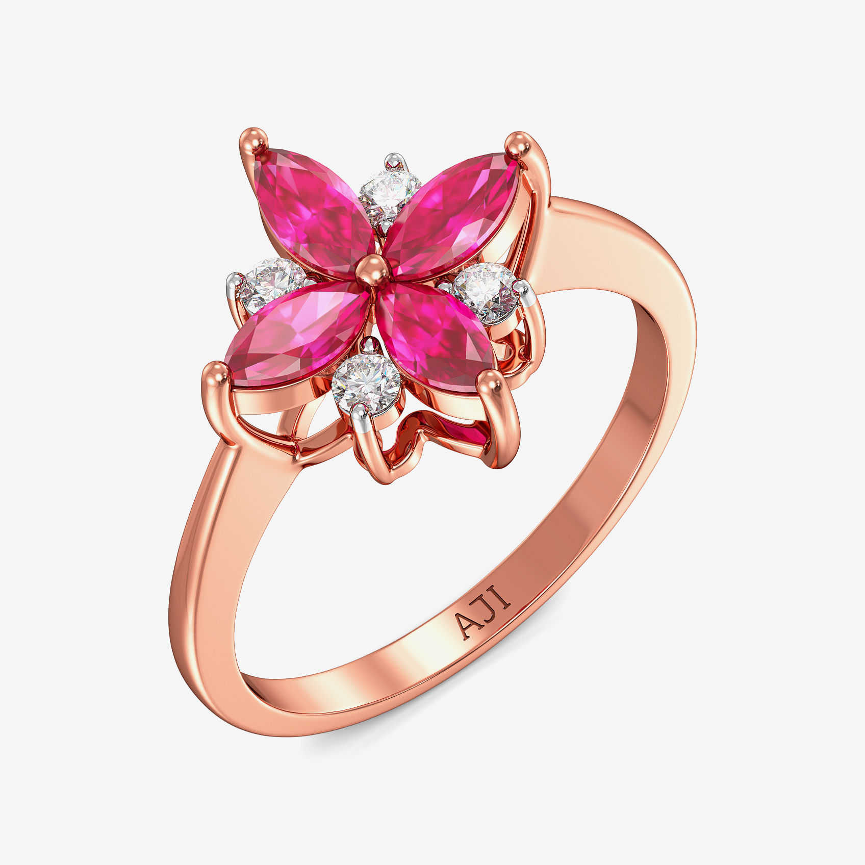 Ruby Bloom Diamond Ring