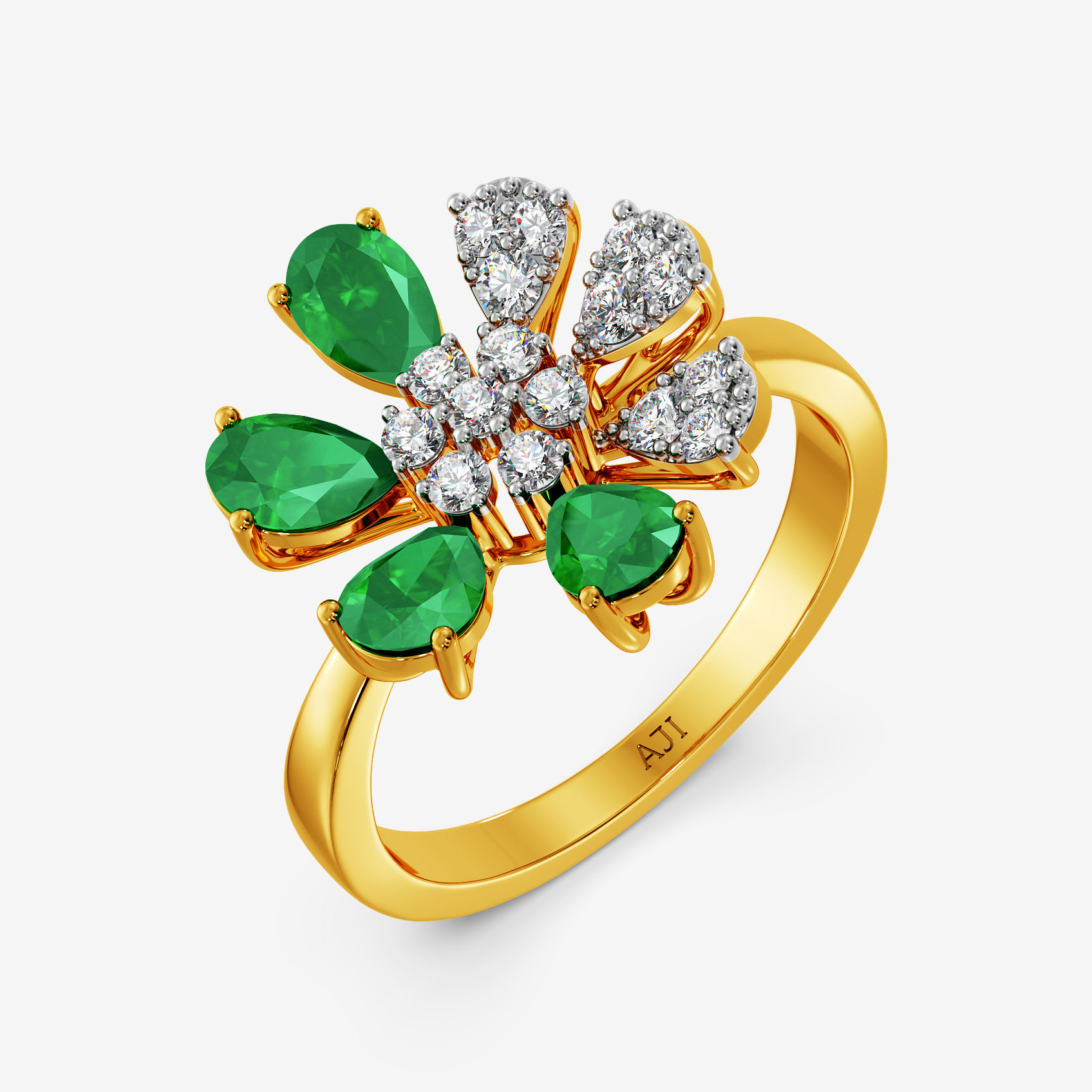 Emerald Bloom Diamond  Ring