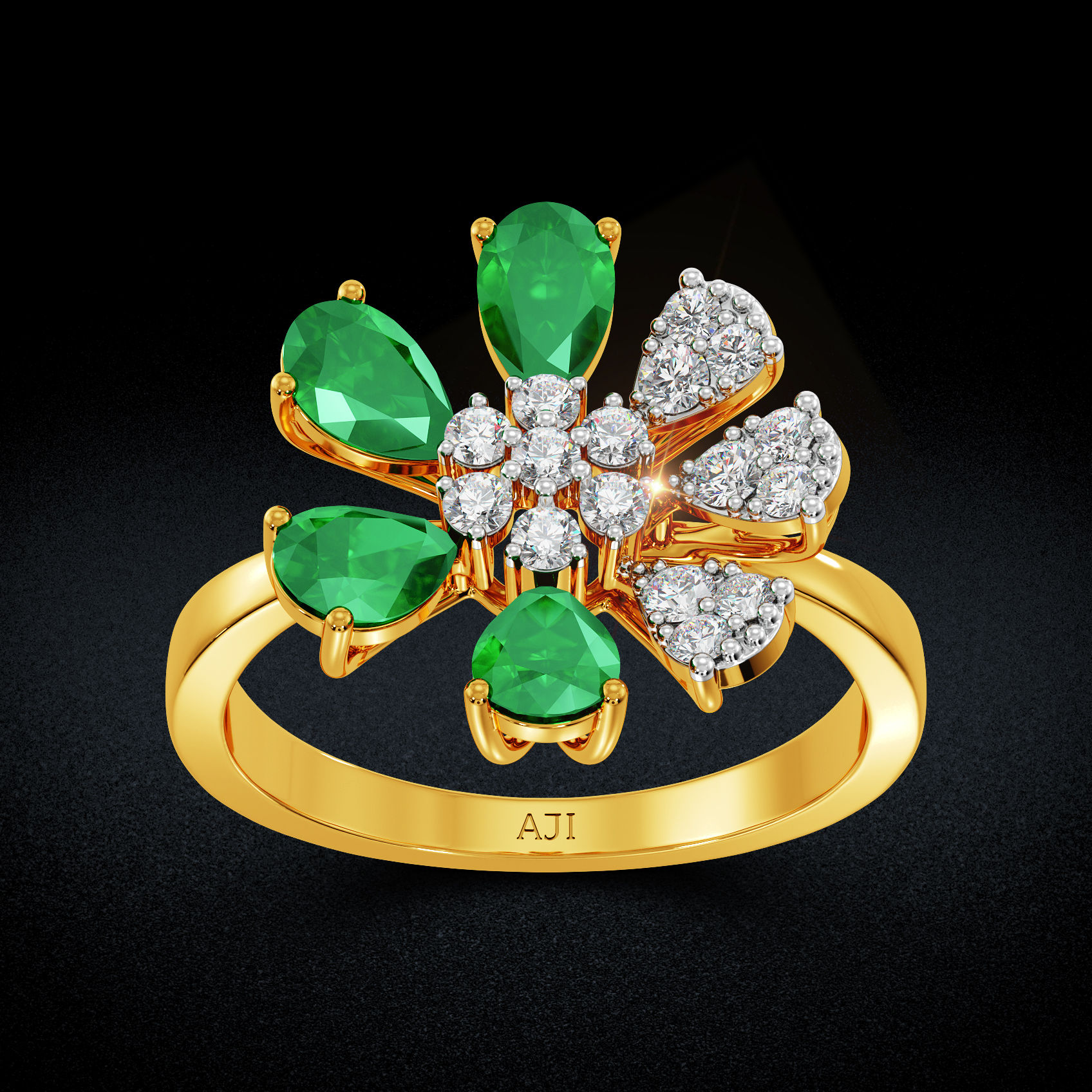 Emerald Bloom Diamond  Ring image