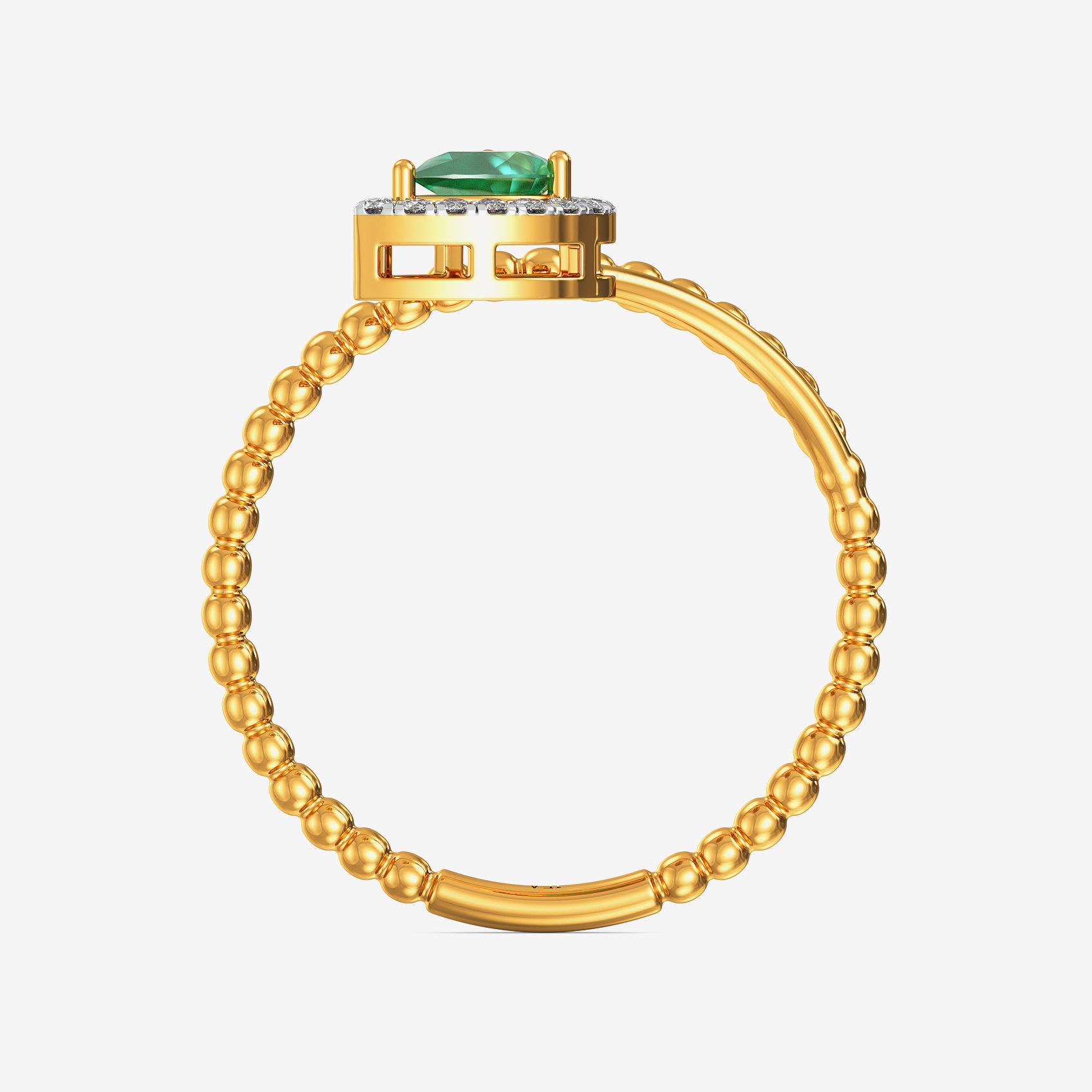 Leafy Emerald Diamond Ring  alternate view 2