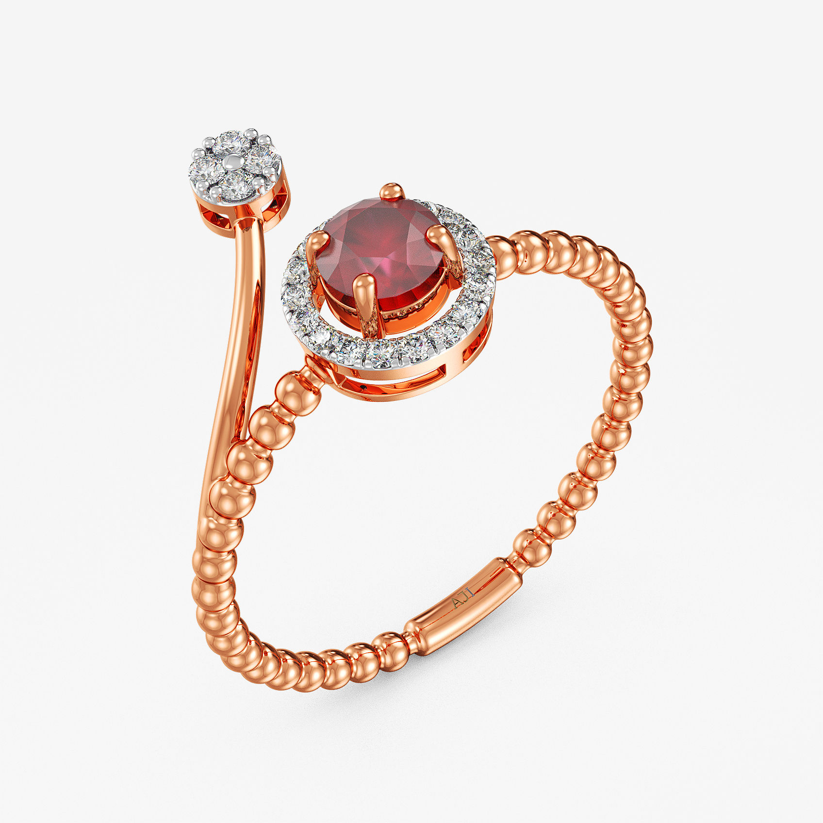 Crimson Glow Diamond Ring