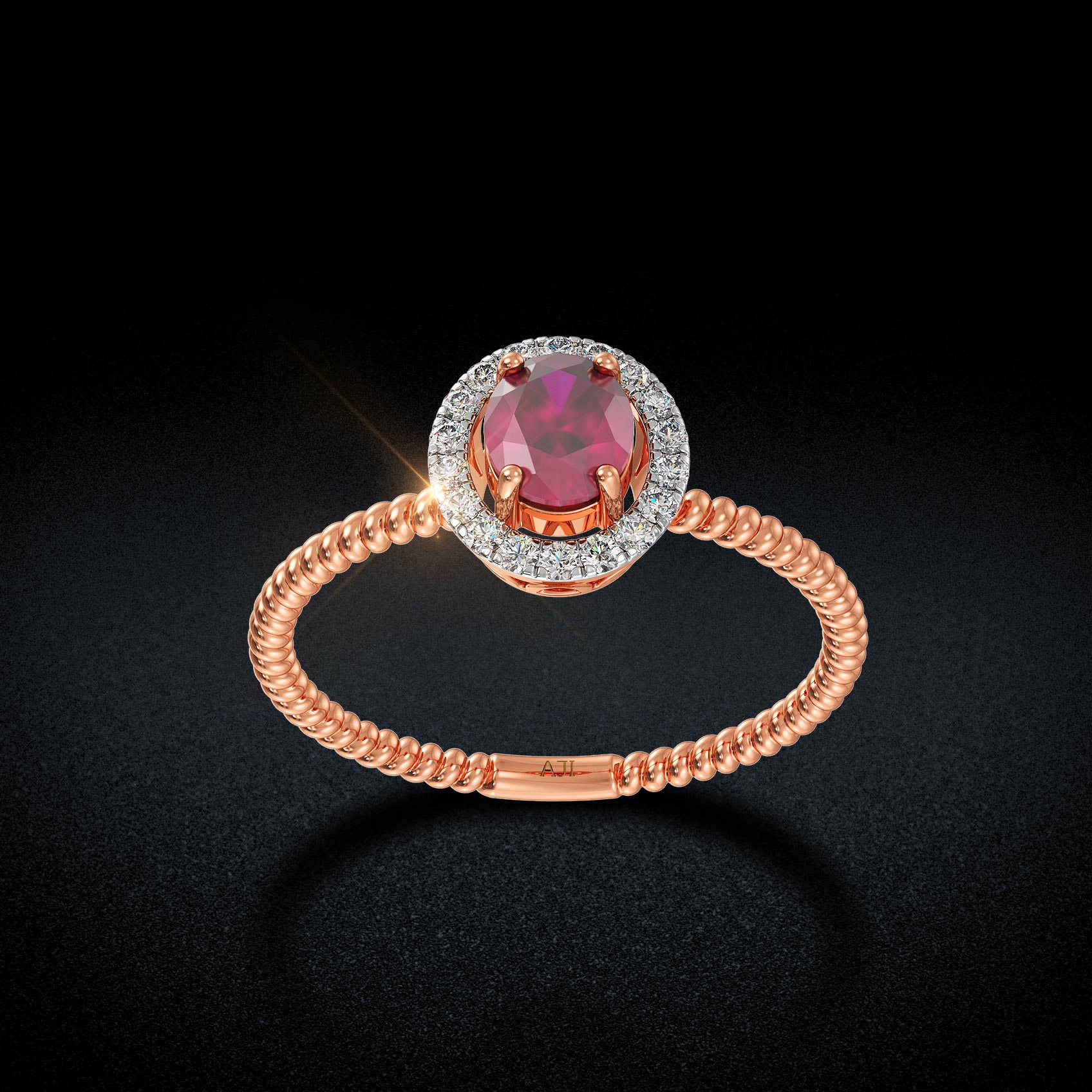 Crimson Glow Diamond Ring image