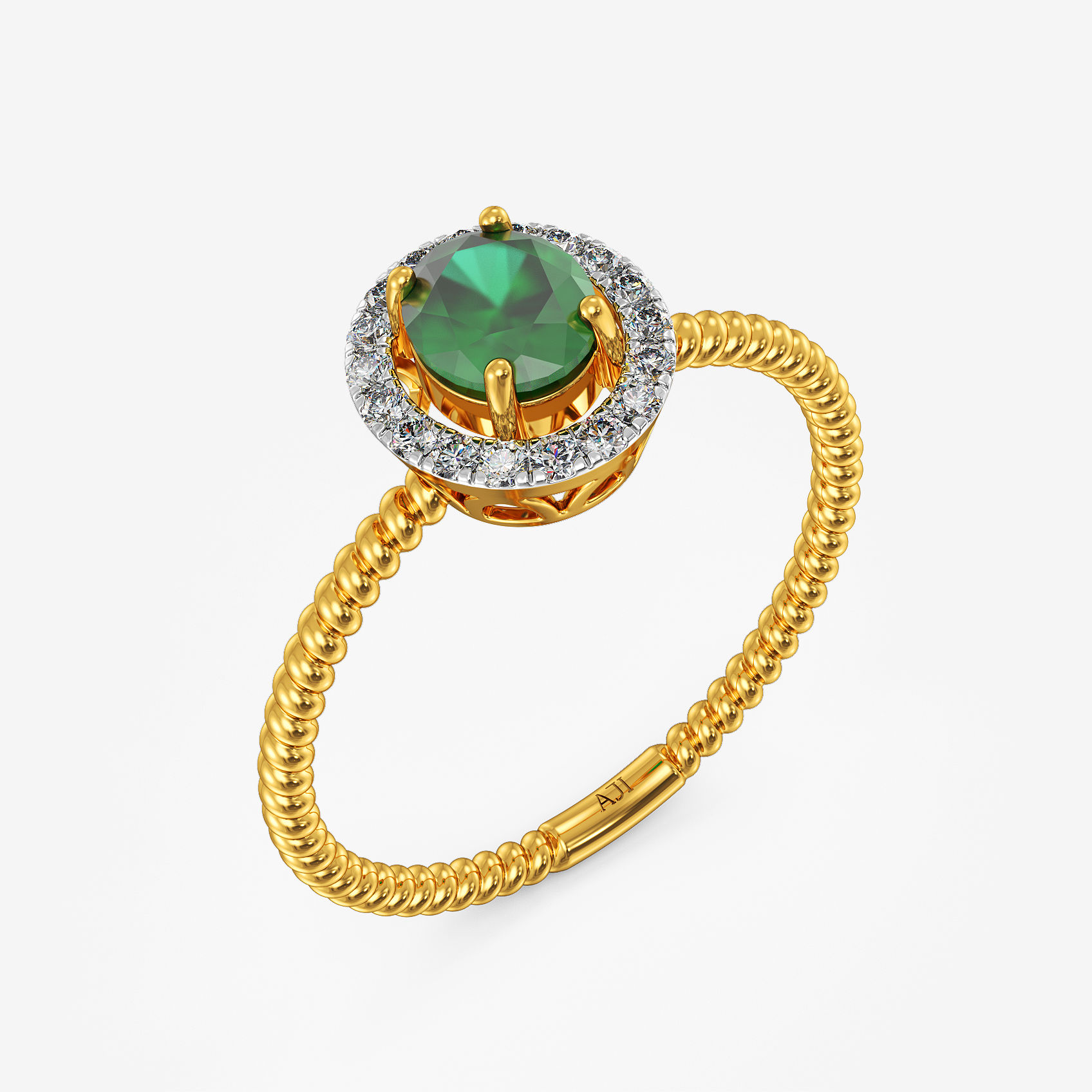 Oval Green Radiance Diamond Ring