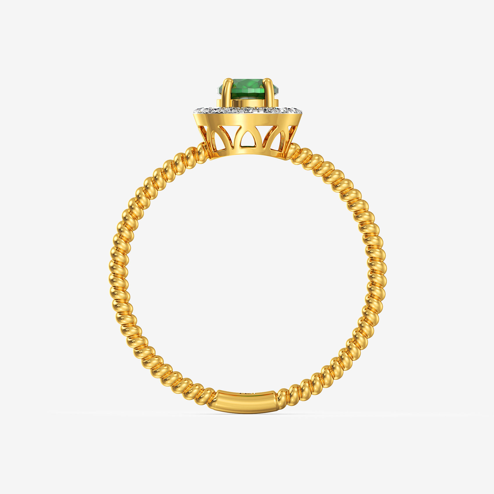 Oval Green Radiance Diamond Ring alternate view 2