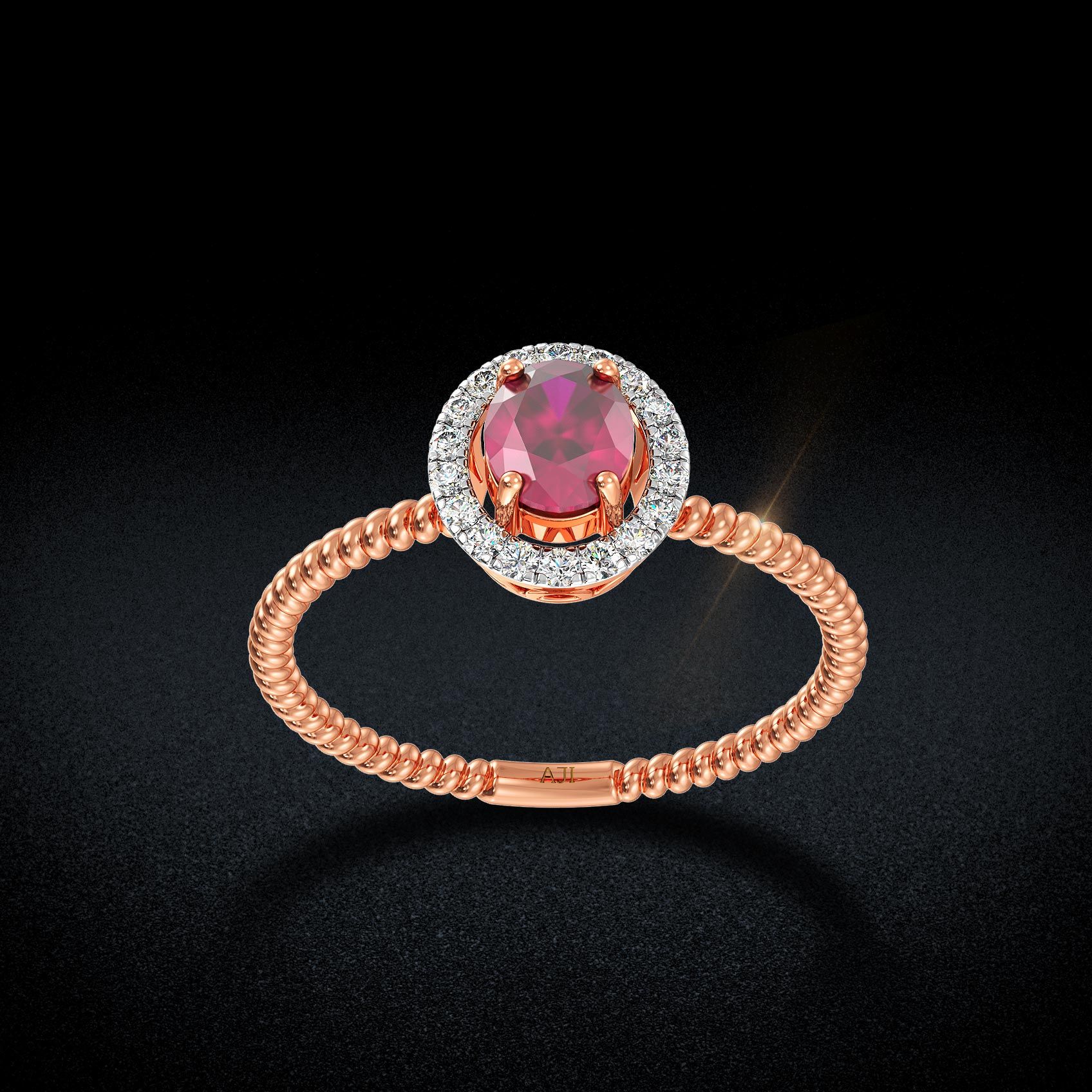 Oval Crimson Charm Diamond Ring  image