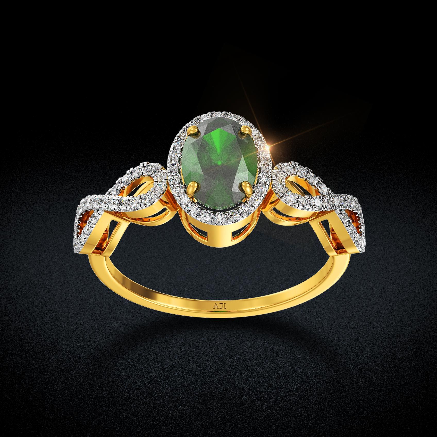 Timeless Emerald Loop Diamond Ring  image
