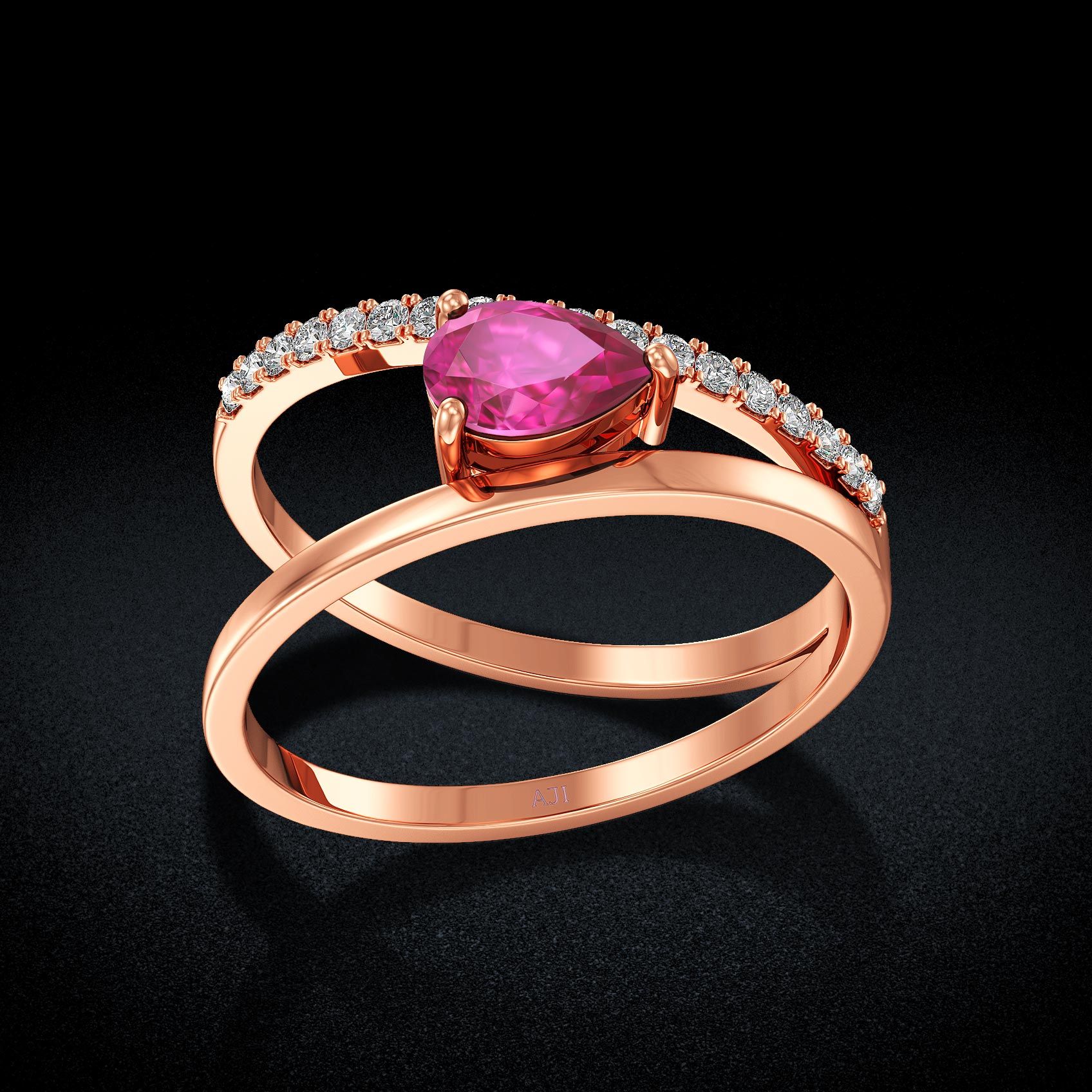 Ruby Fuse Diamond Ring image
