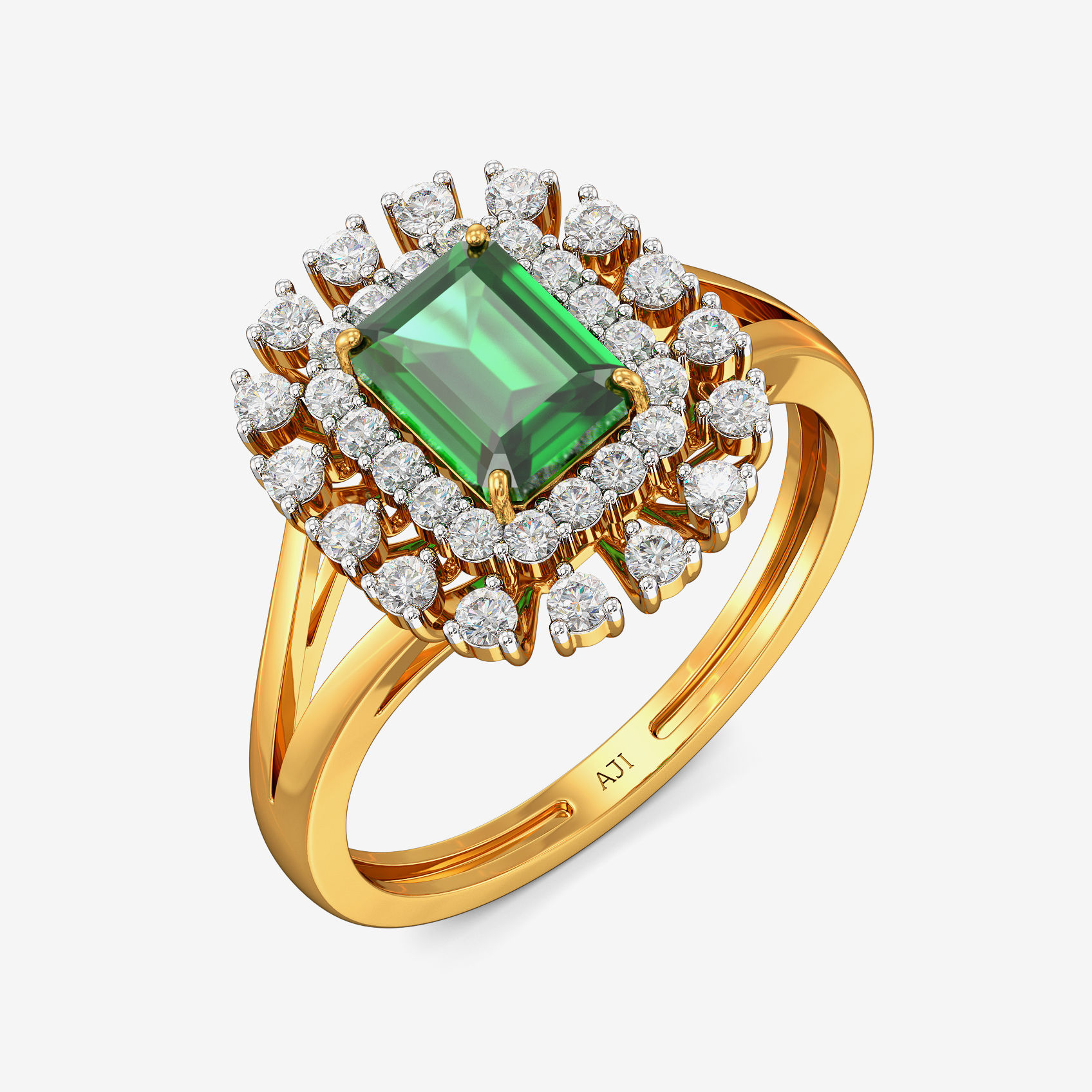 Emerald Majesty Diamond Ring