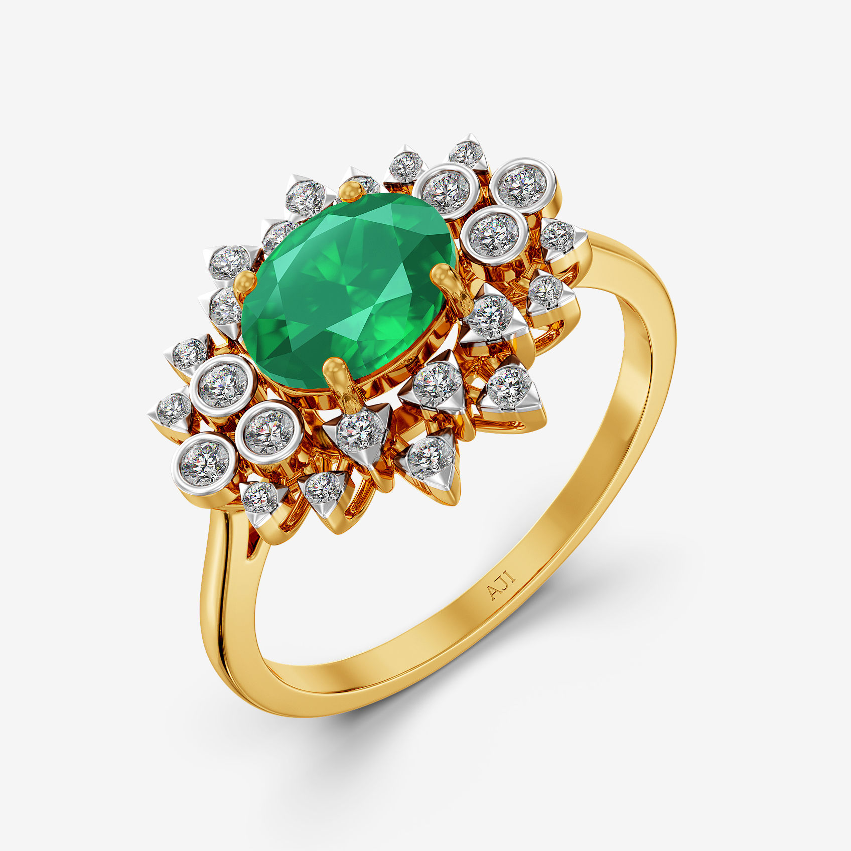 Emerald Flicker Diamond Ring