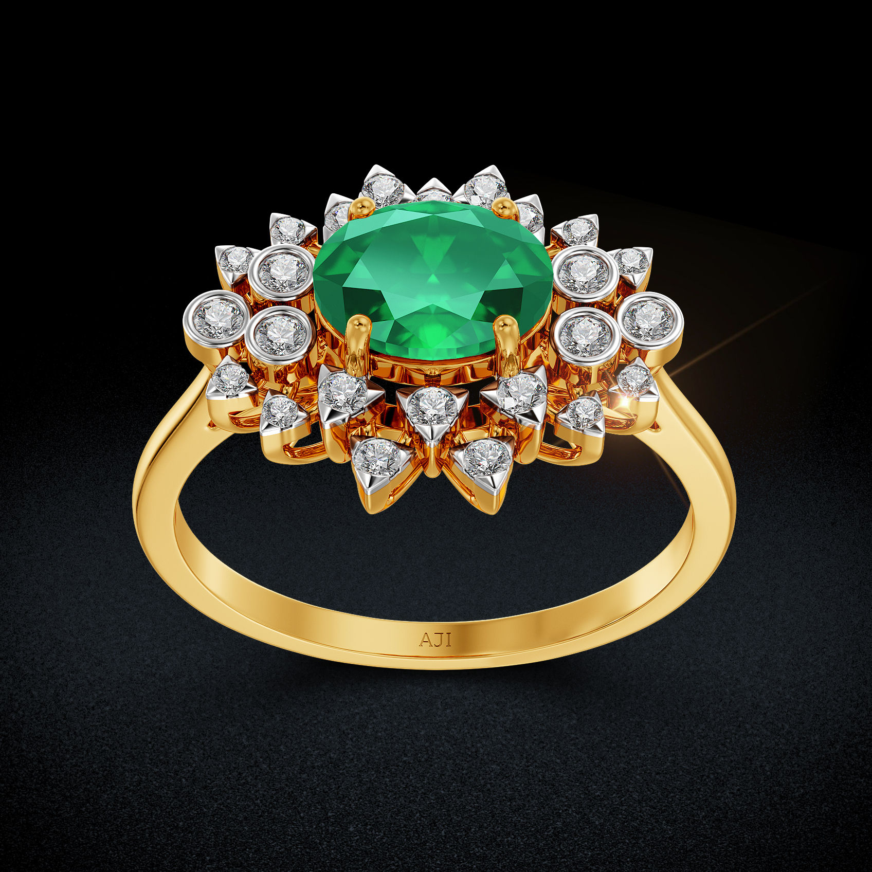 Emerald Flicker Diamond Ring image