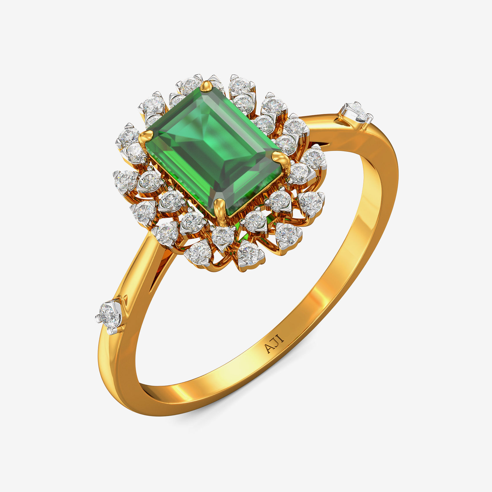 Grandure Emerald Diamond Ring