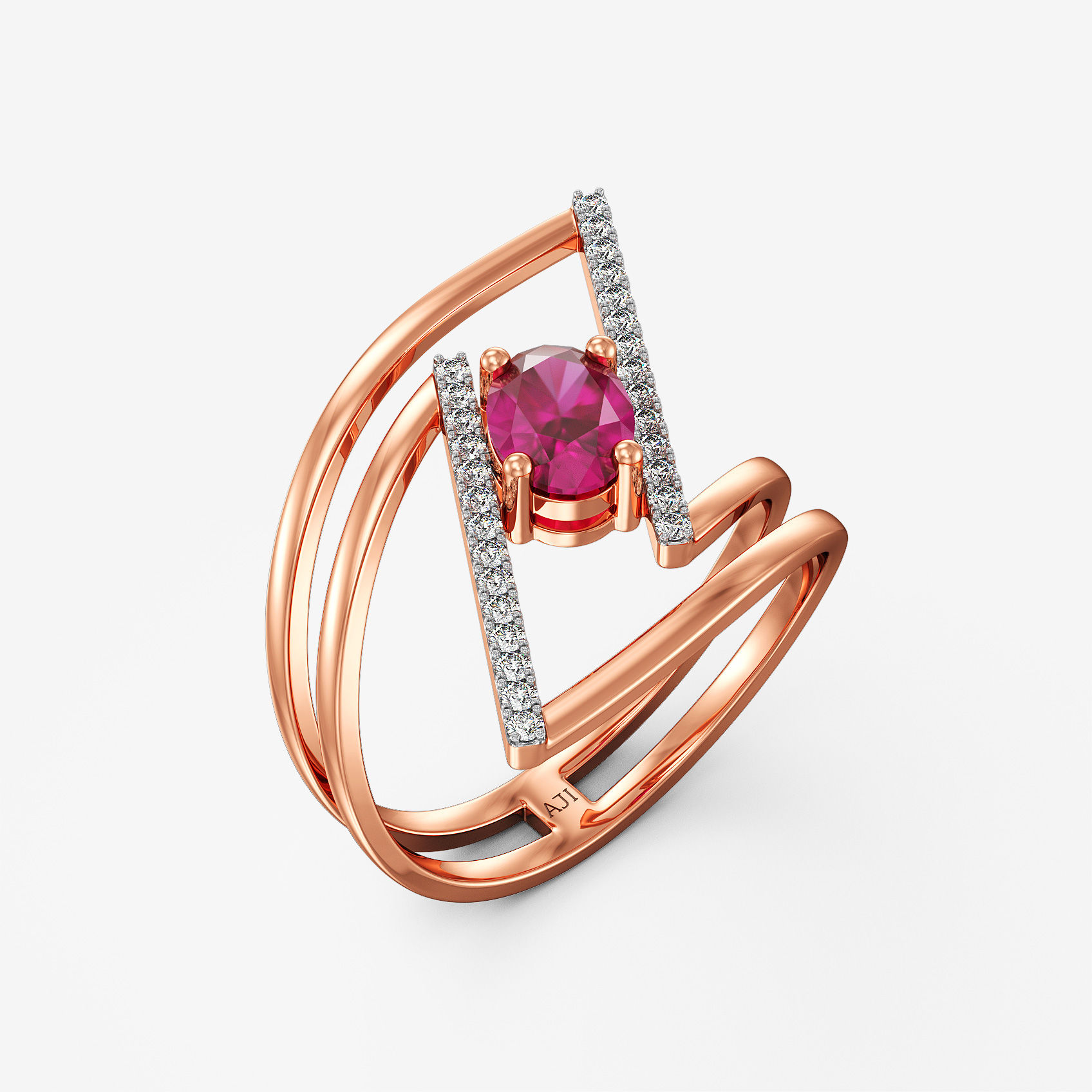 Modern Geo Diamond Ring