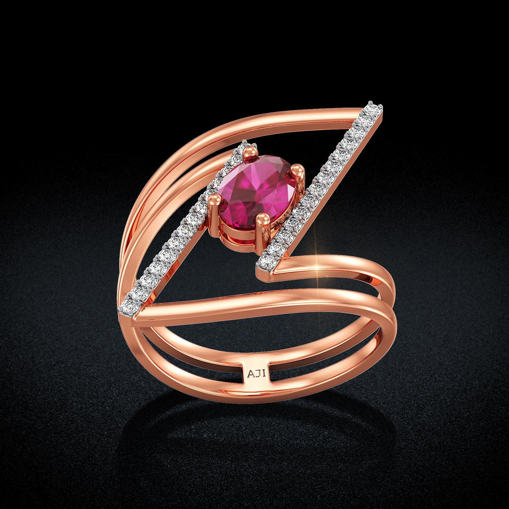 Modern Geo Diamond Ring image