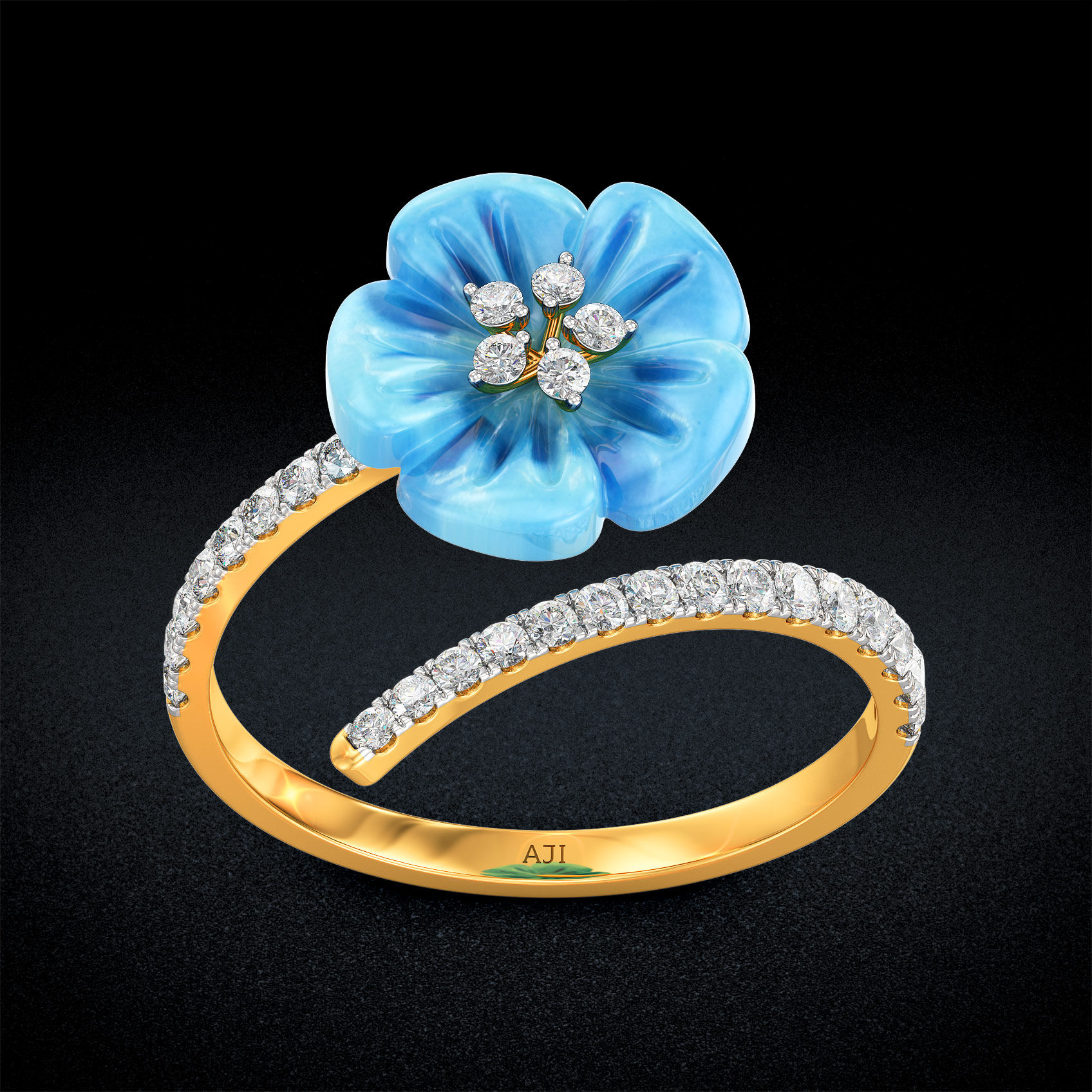 Blue Blossom Diamond Ring image