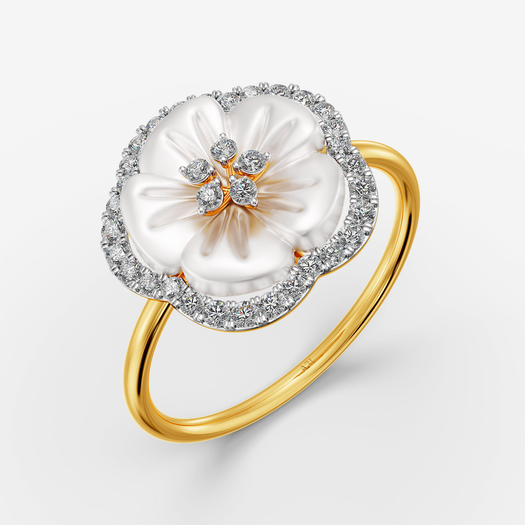 Shimmering Petal Diamond Ring