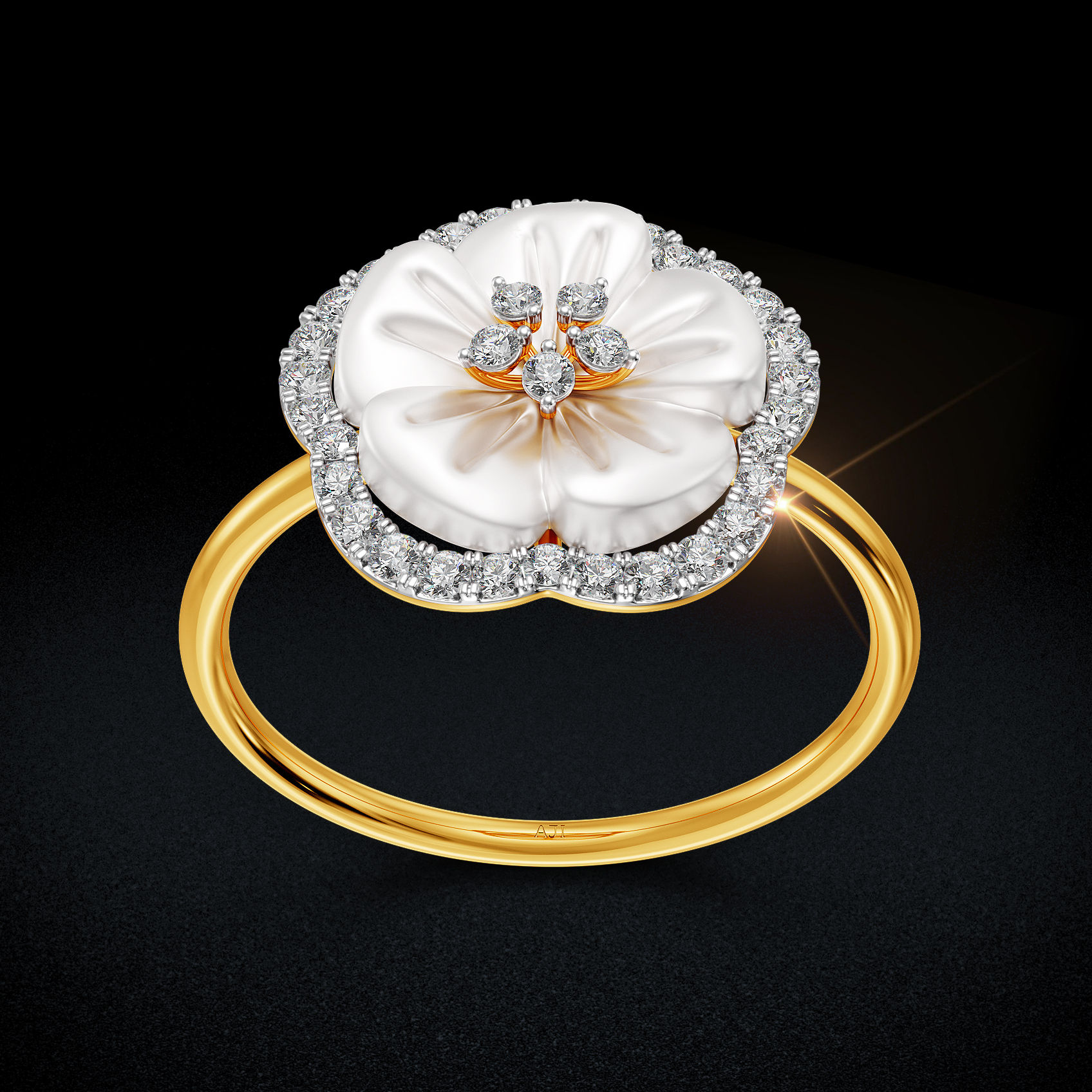 Shimmering Petal Diamond Ring image