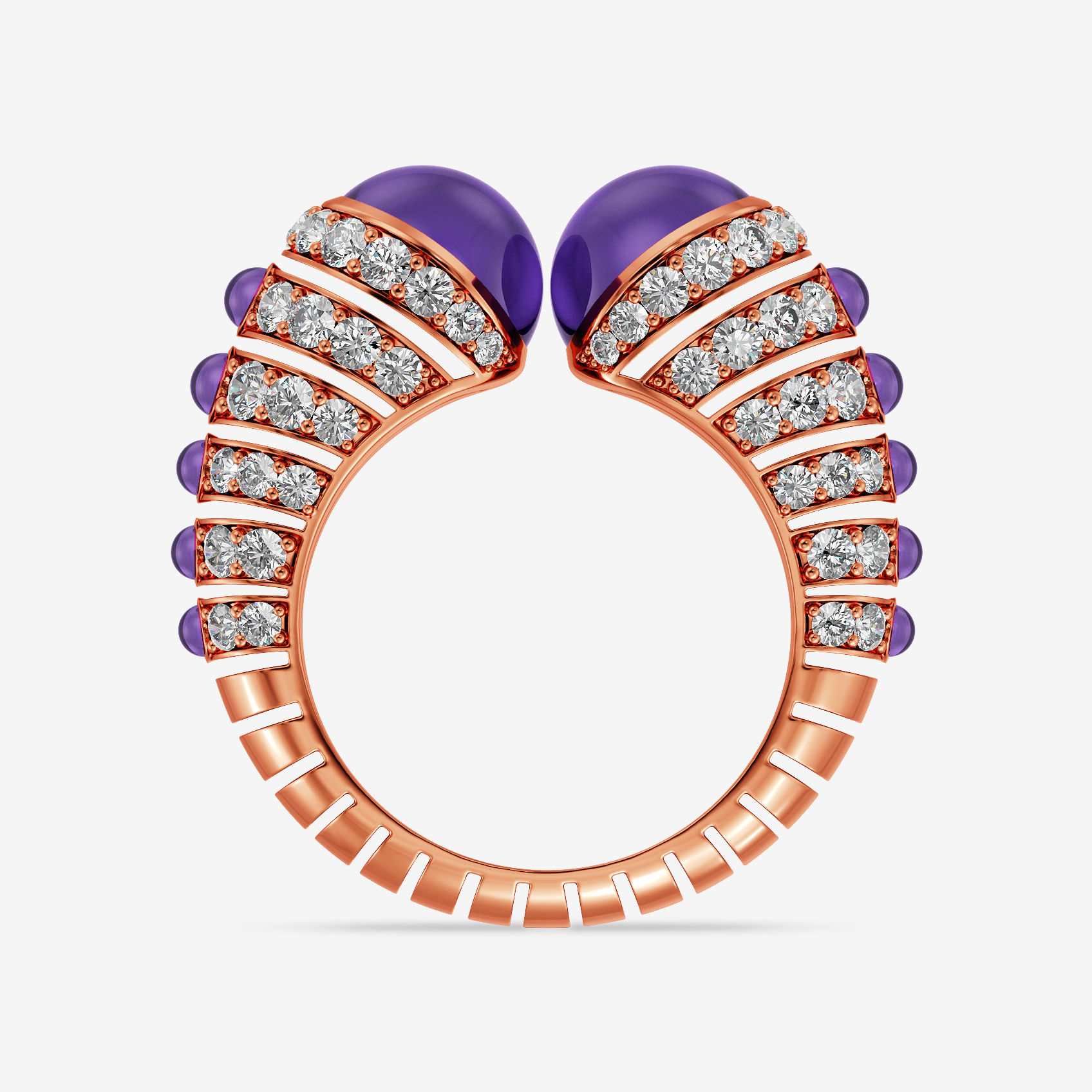 Amethyst Embrace Diamond Ring alternate view 2