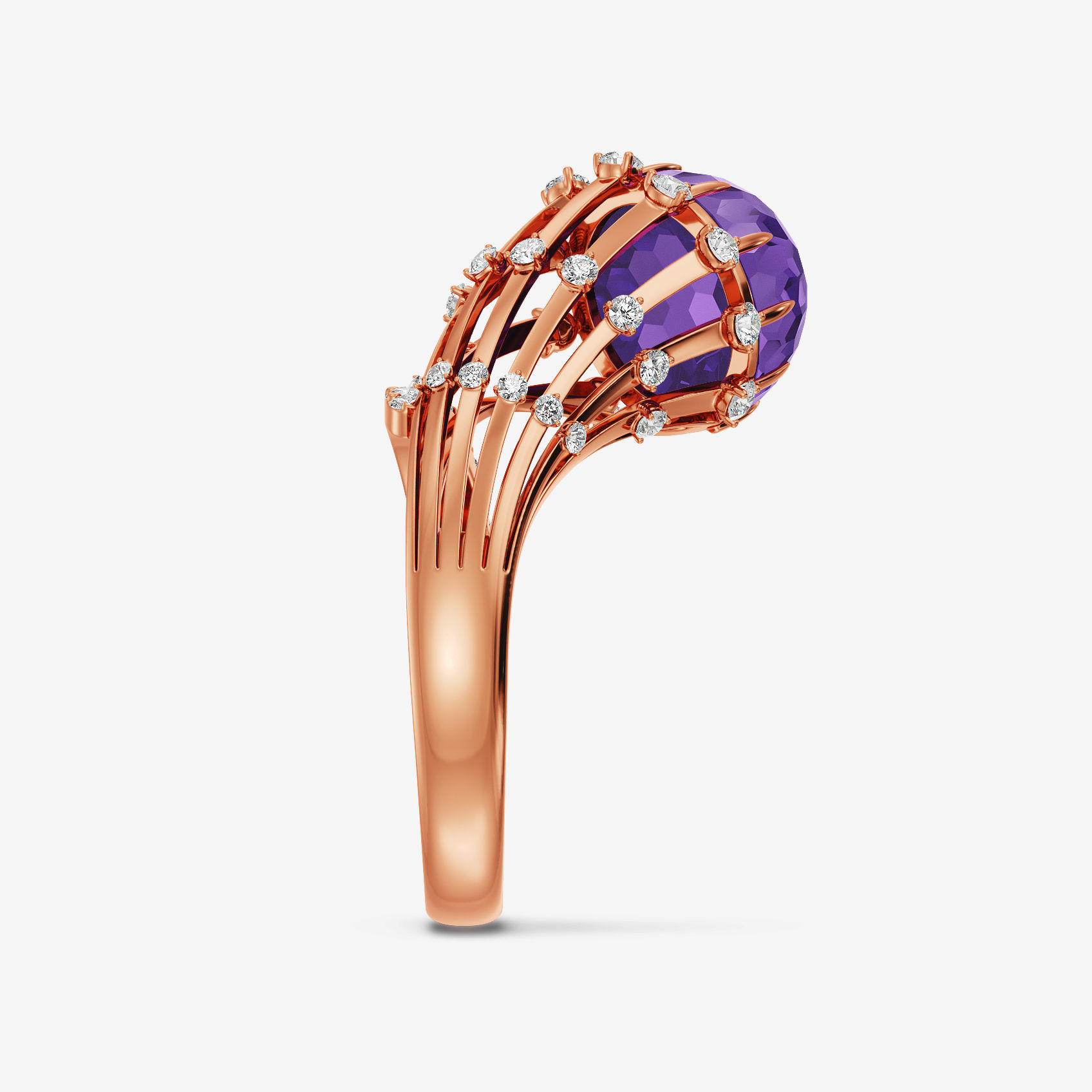Amethyst Swirl Diamond Ring alternate view 1