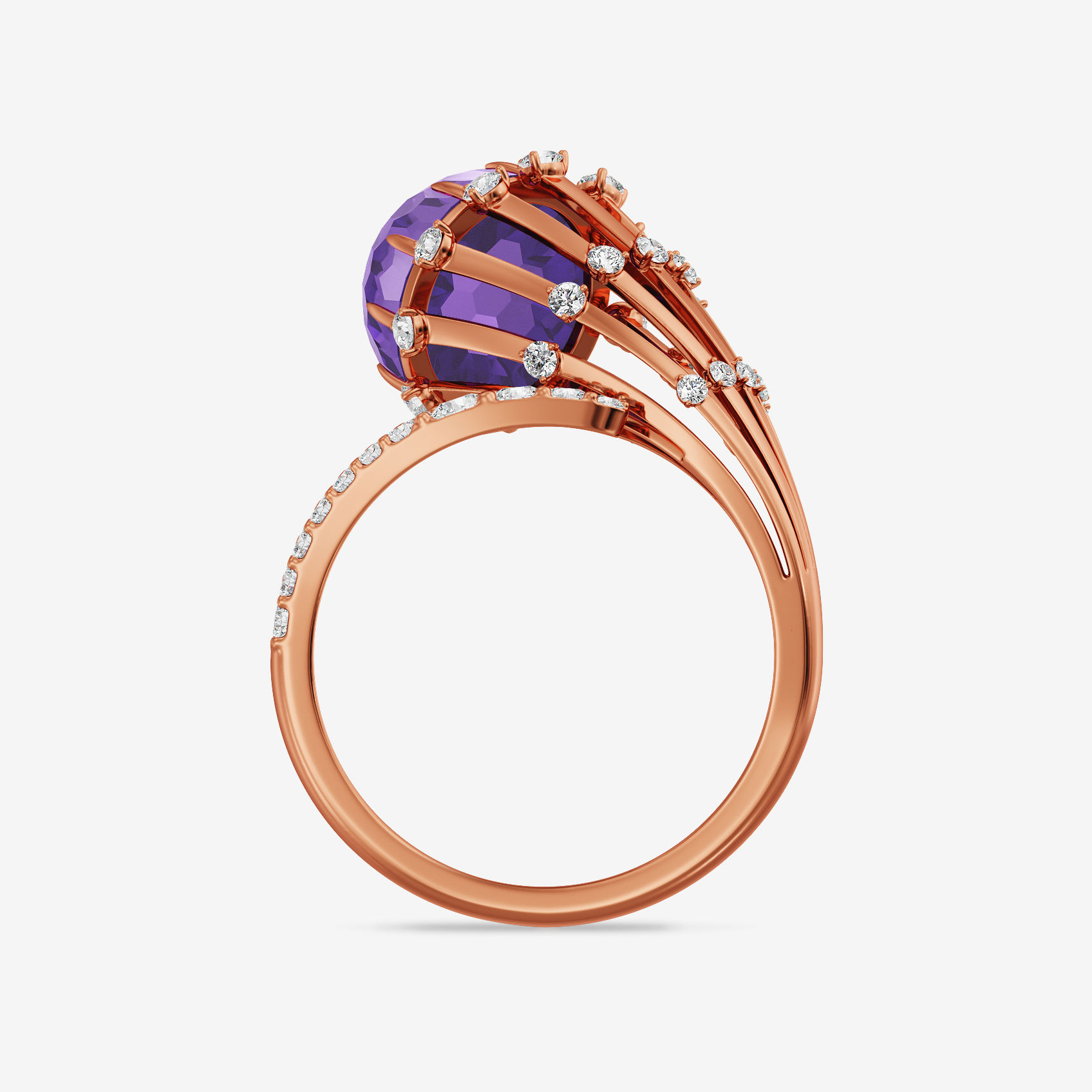 Amethyst Swirl Diamond Ring alternate view 2