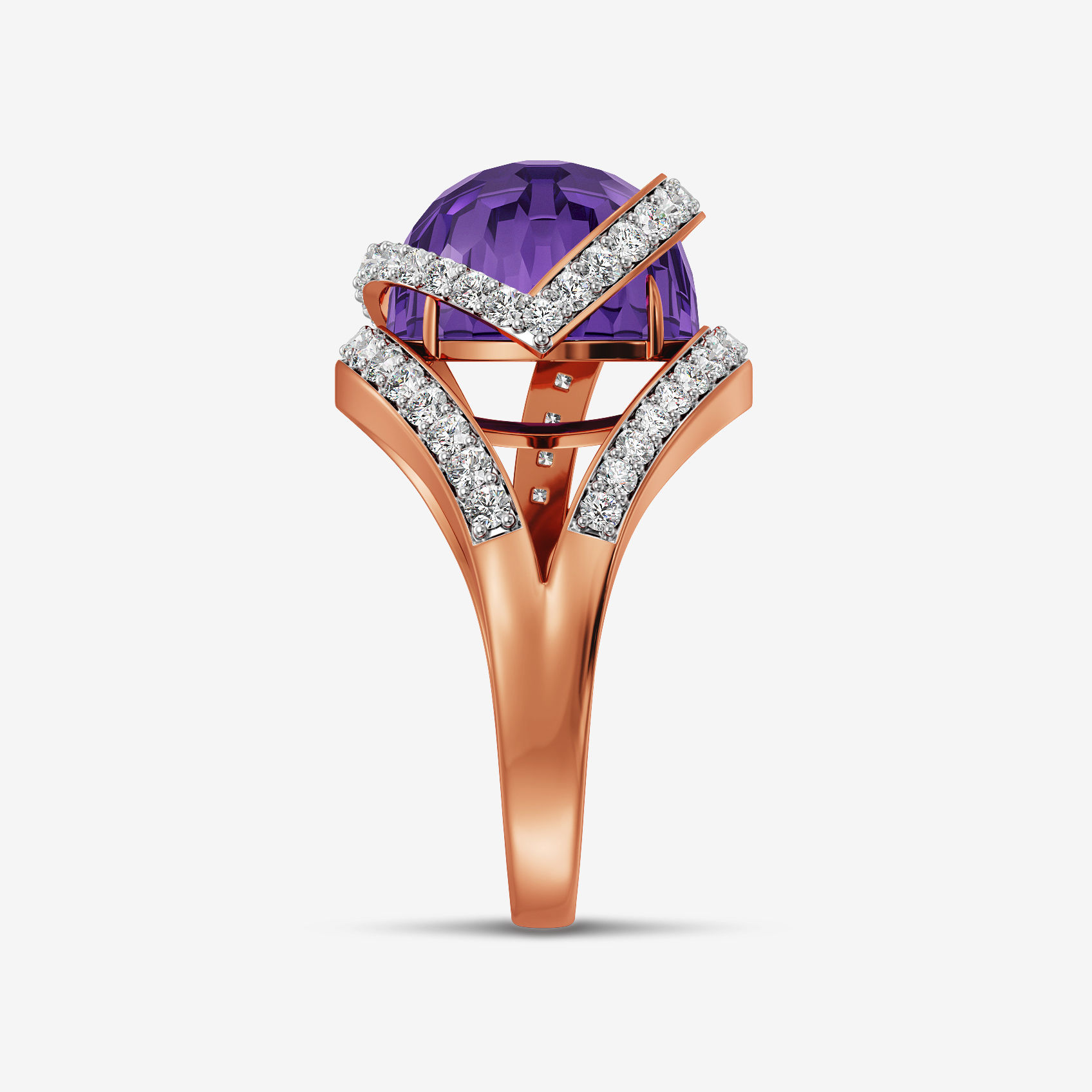 Eye of Amethyst Diamond Ring alternate view 1