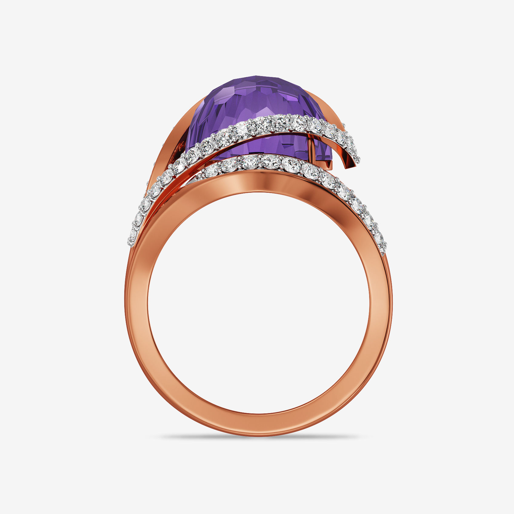 Eye of Amethyst Diamond Ring alternate view 2