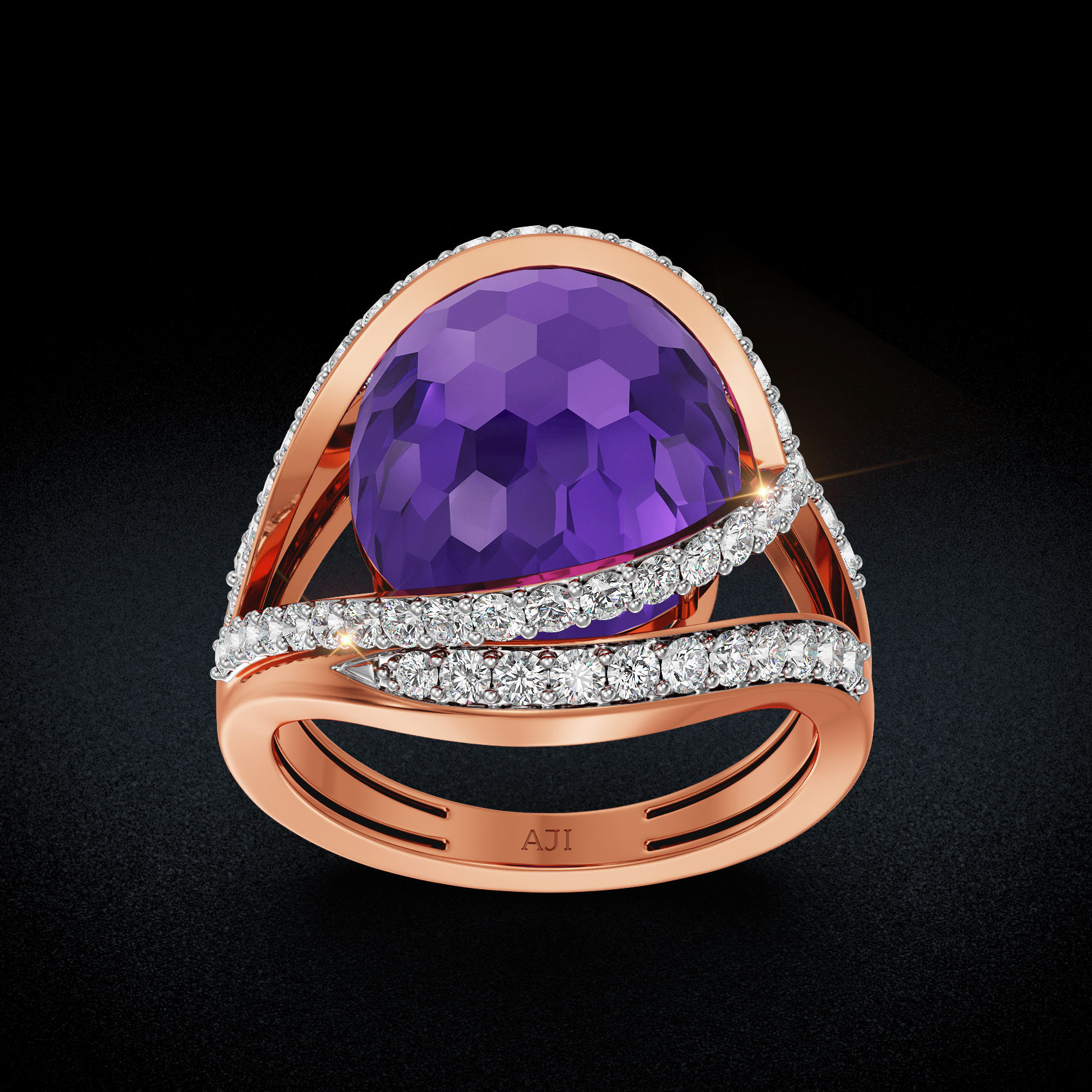 Eye of Amethyst Diamond Ring image