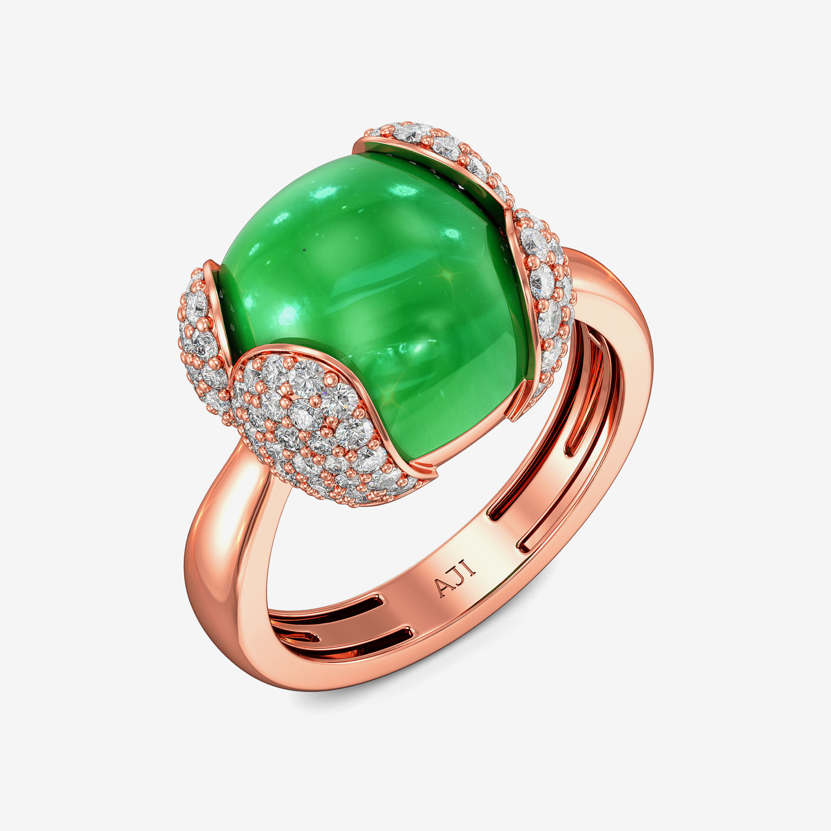 Emerald Glow Diamond Ring