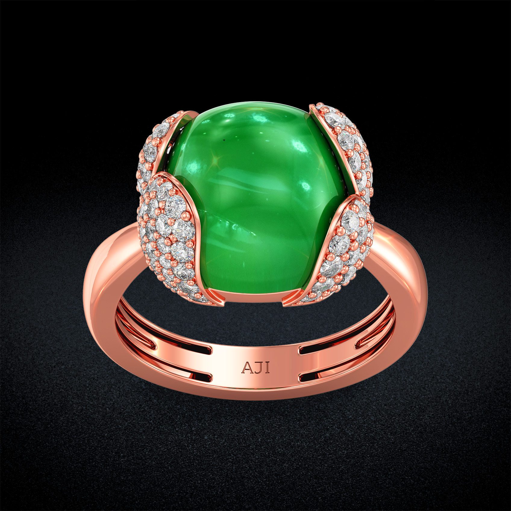 Emerald Glow Diamond Ring image