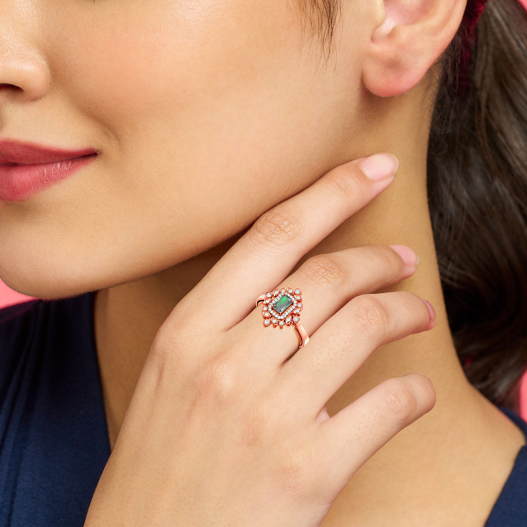 Linear Glow Diamond Ring Come Pendant image