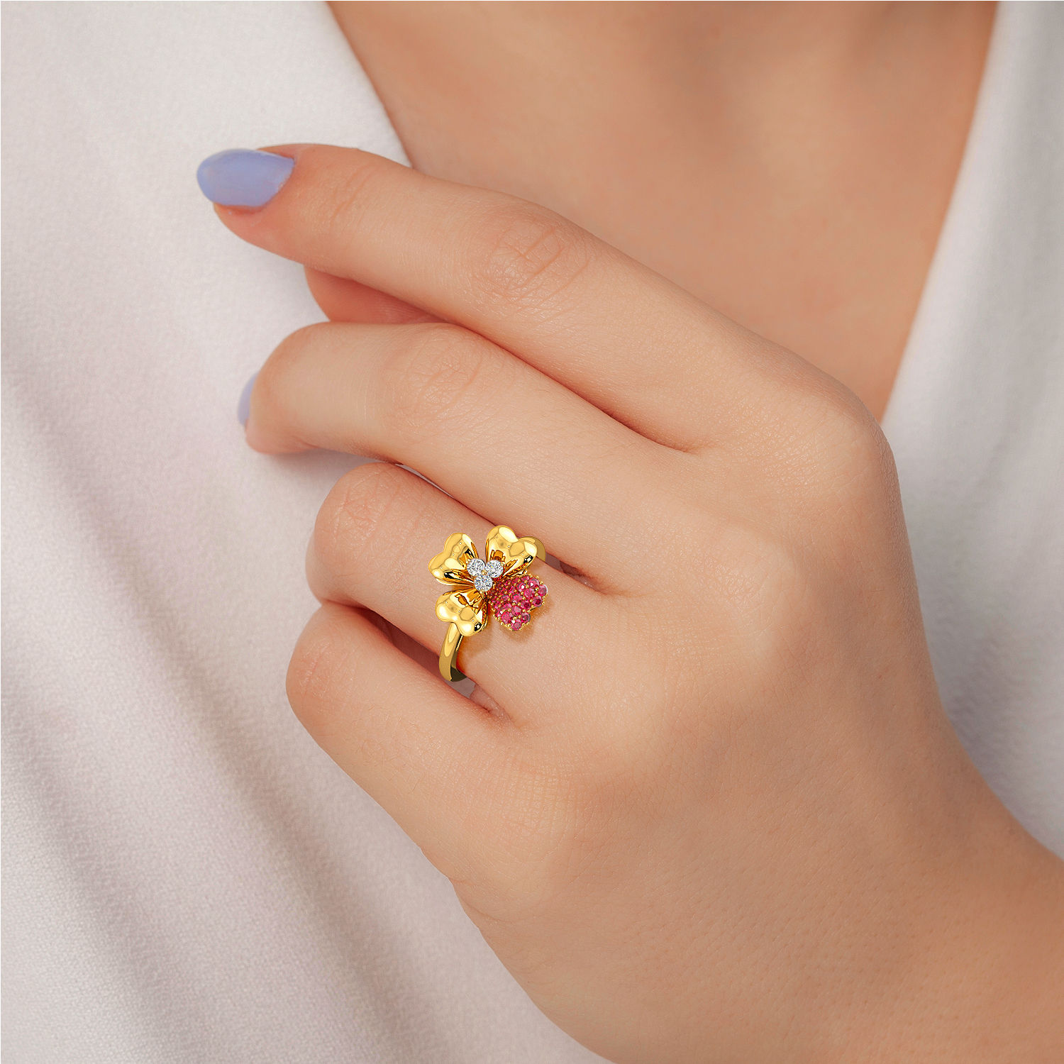 Split Tablet Single Diamond Ring image