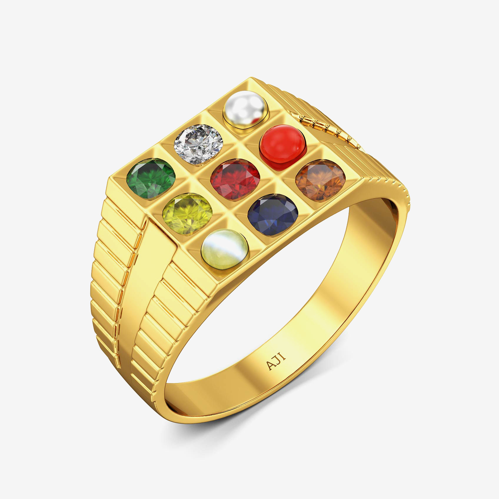 Eternal Elegance Navrathna Gold Ring
