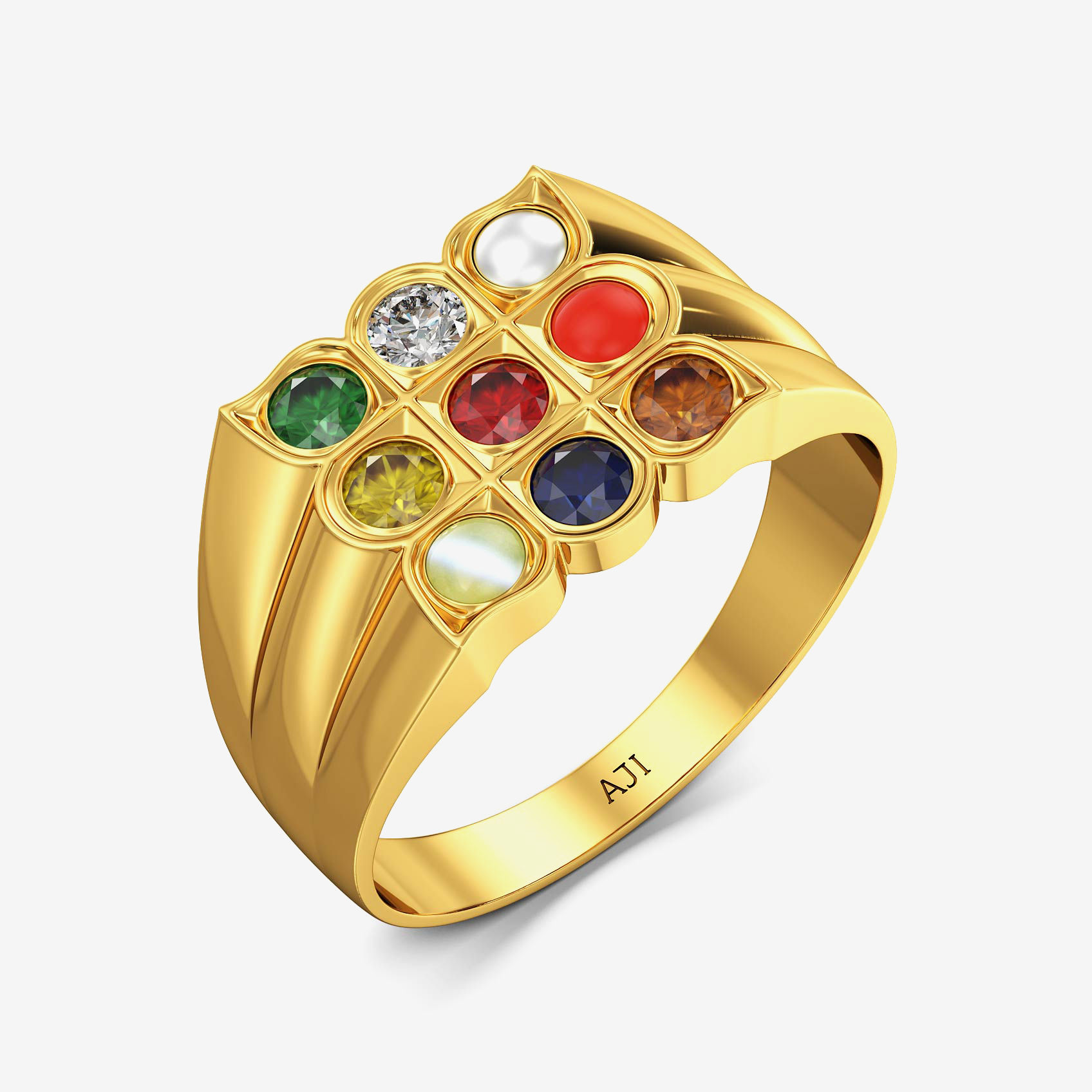 Brilliant Blessings Navratna Gold Ring