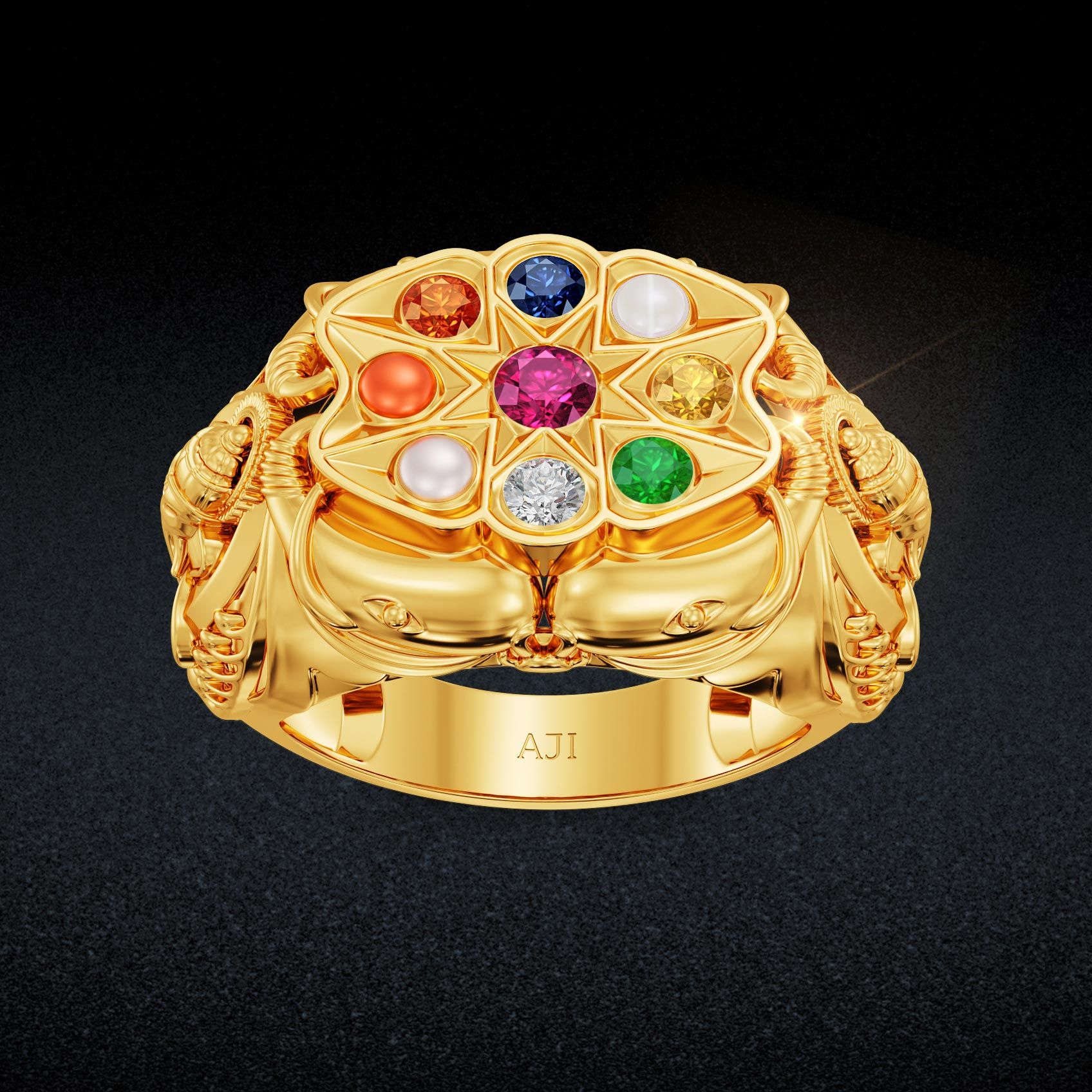 Celestial Navratna Mens Ring image