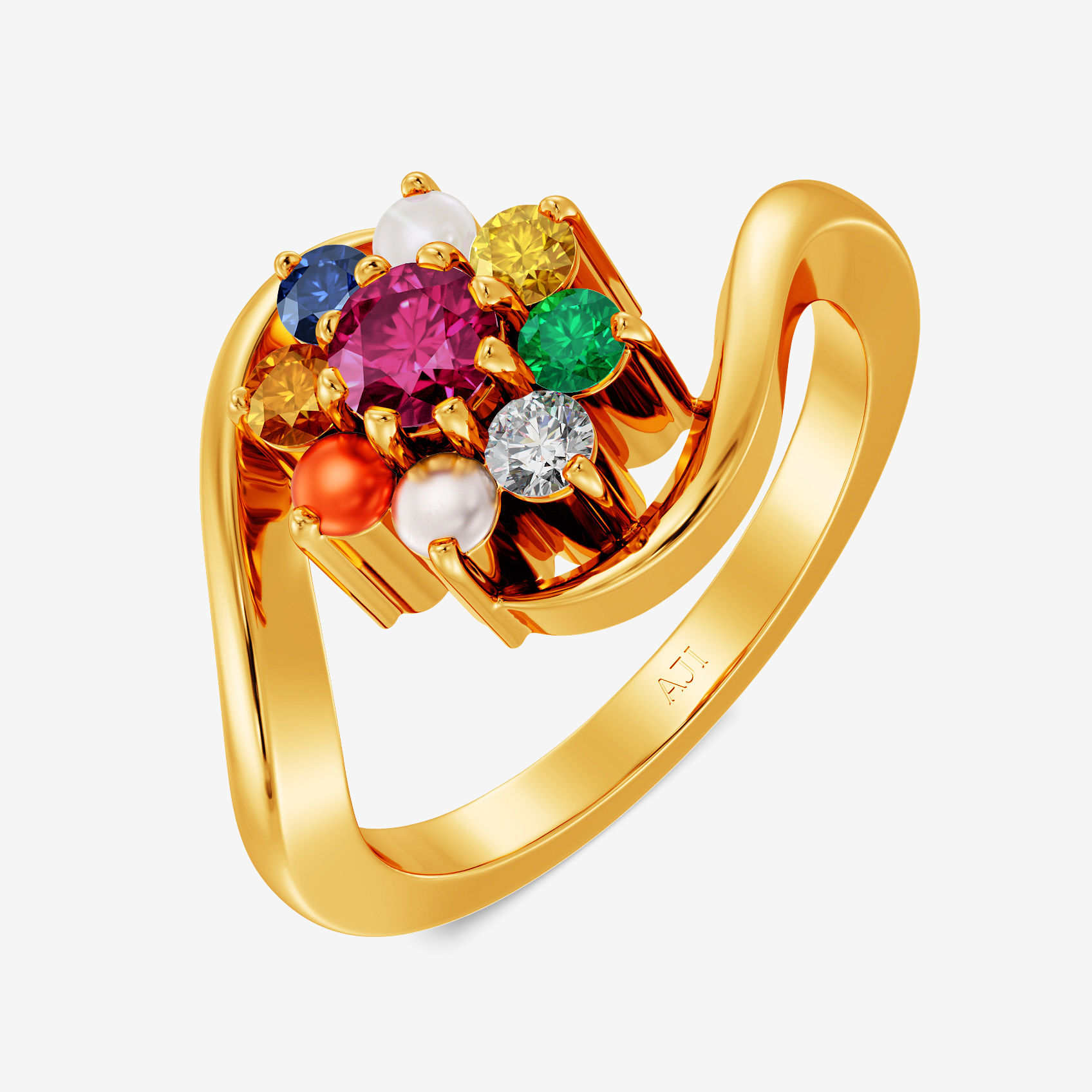 Blossom Majesty Navratna Ring