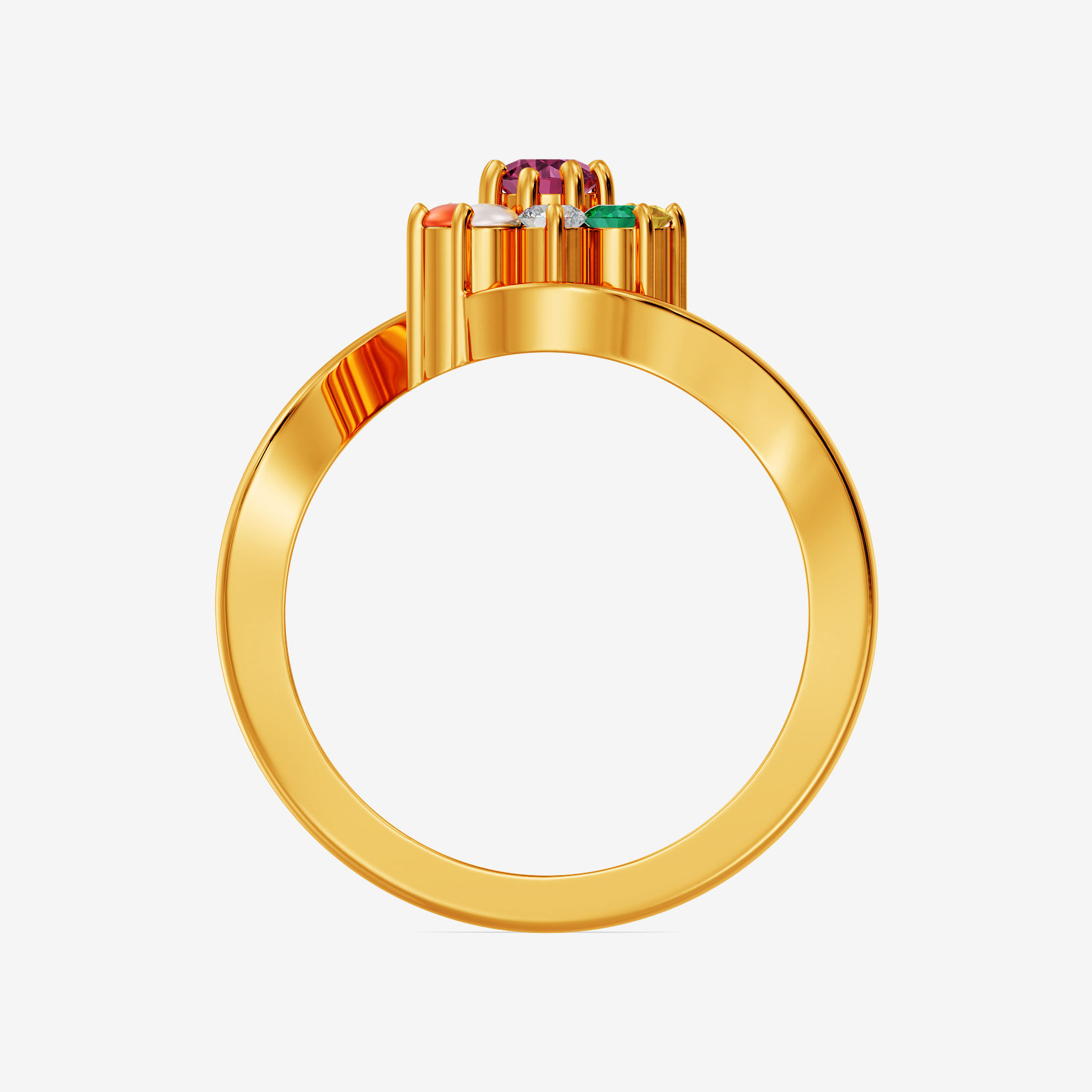 Blossom Majesty Navratna Ring alternate view 1