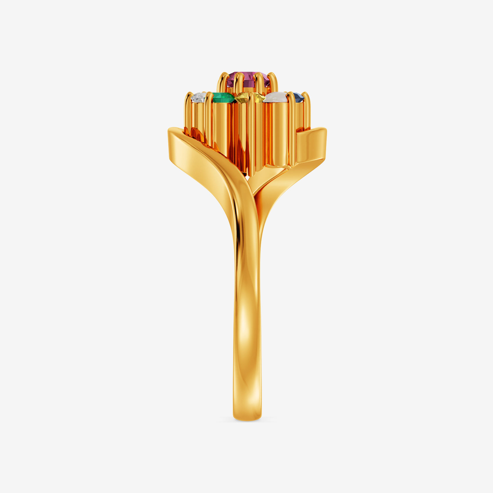 Blossom Majesty Navratna Ring alternate view 2
