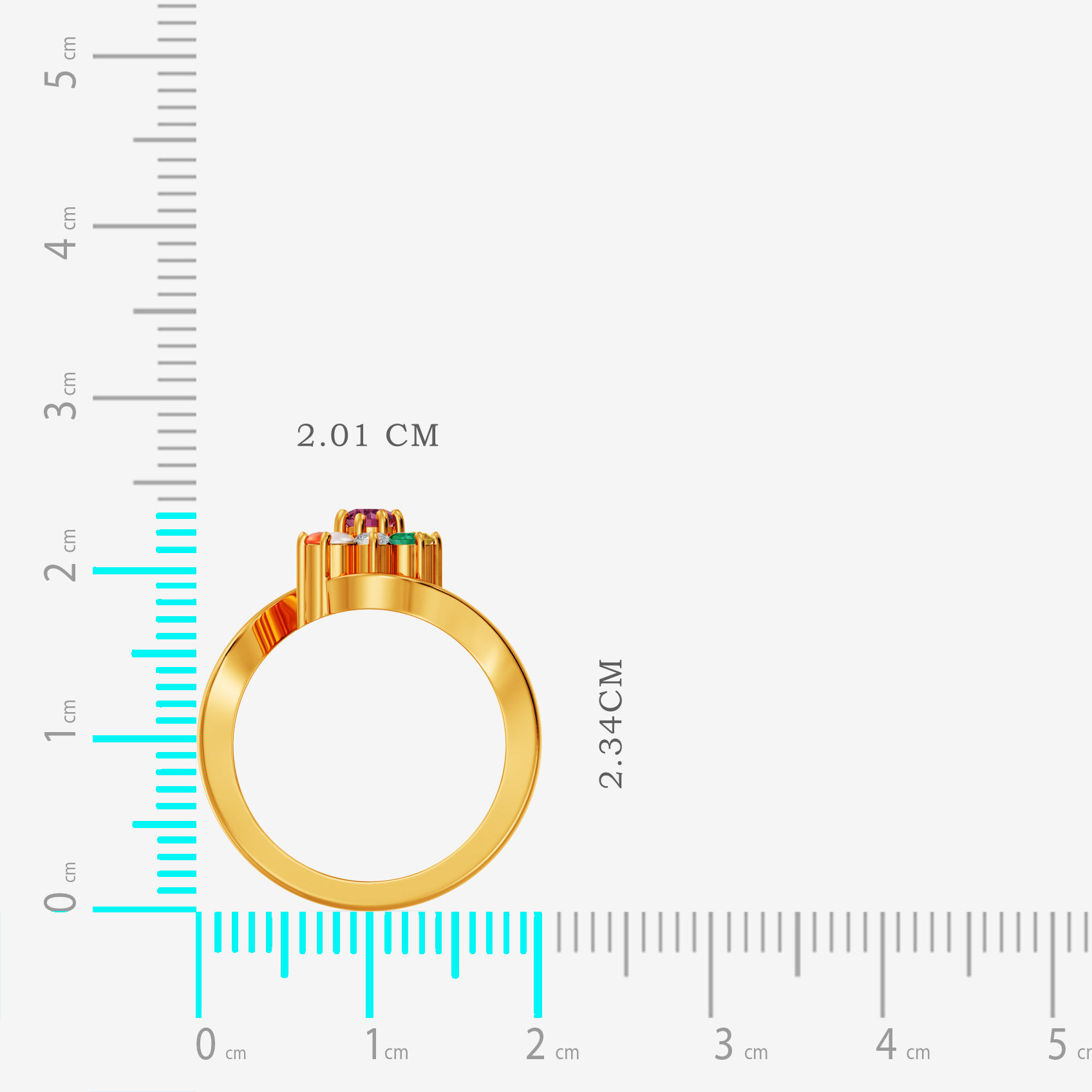 Blossom Majesty Navratna Ring alternate view 3
