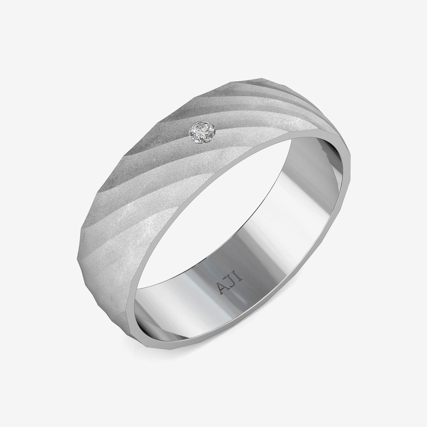 Shaggy Cuts Mens Platinum Ring