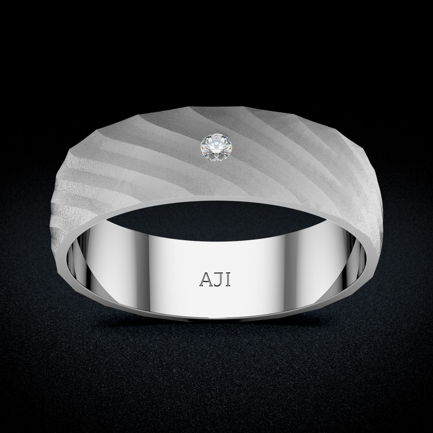 Shaggy Cuts Mens Platinum Ring image