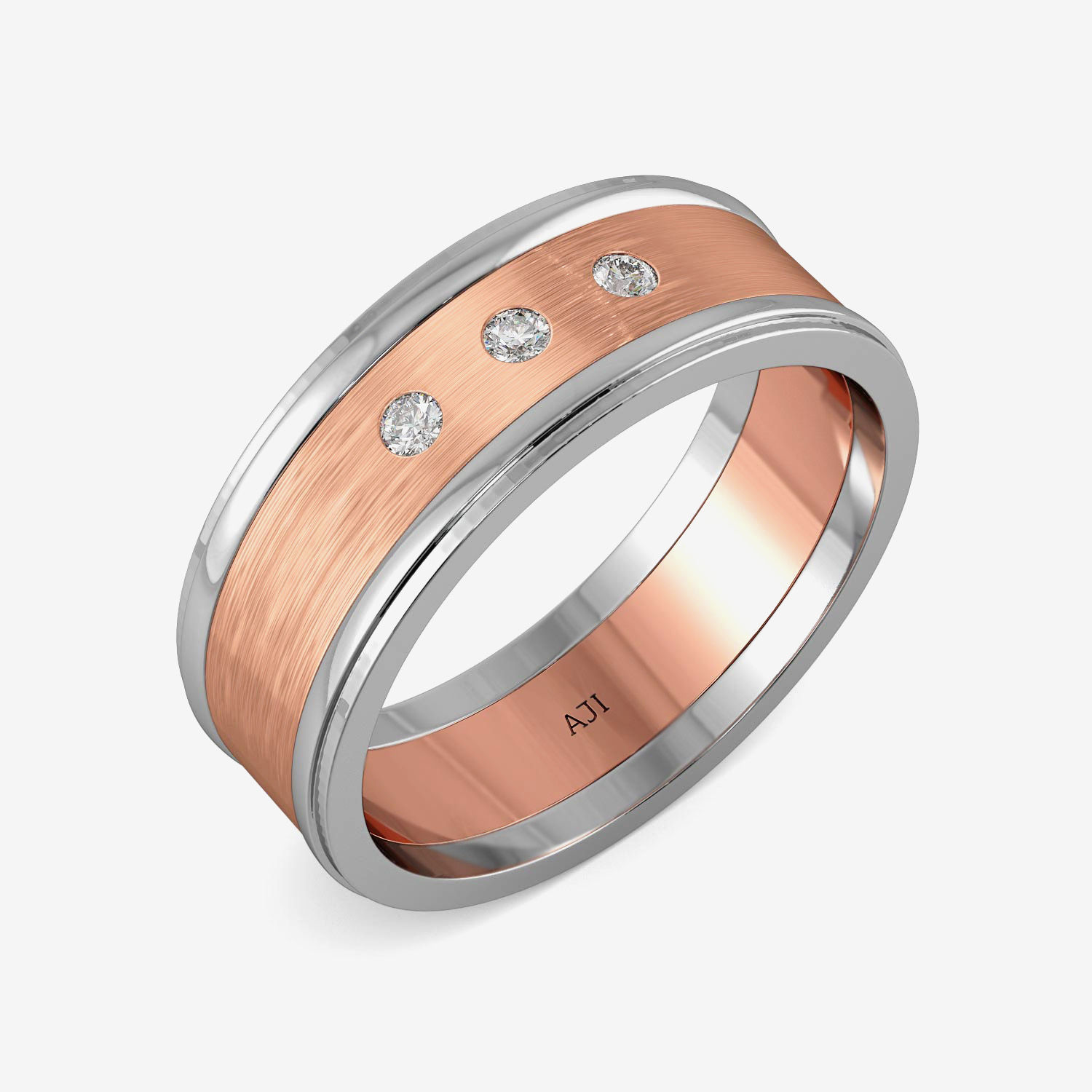 Royal Rose Gold Designer Mens Platinum Ring