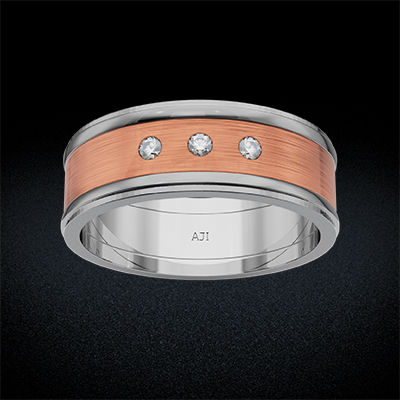 Royal Rose Gold Designer Mens Platinum Ring alternate view 2