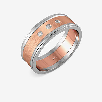 Royal Rose Gold Designer Mens Platinum Ring alternate view 1