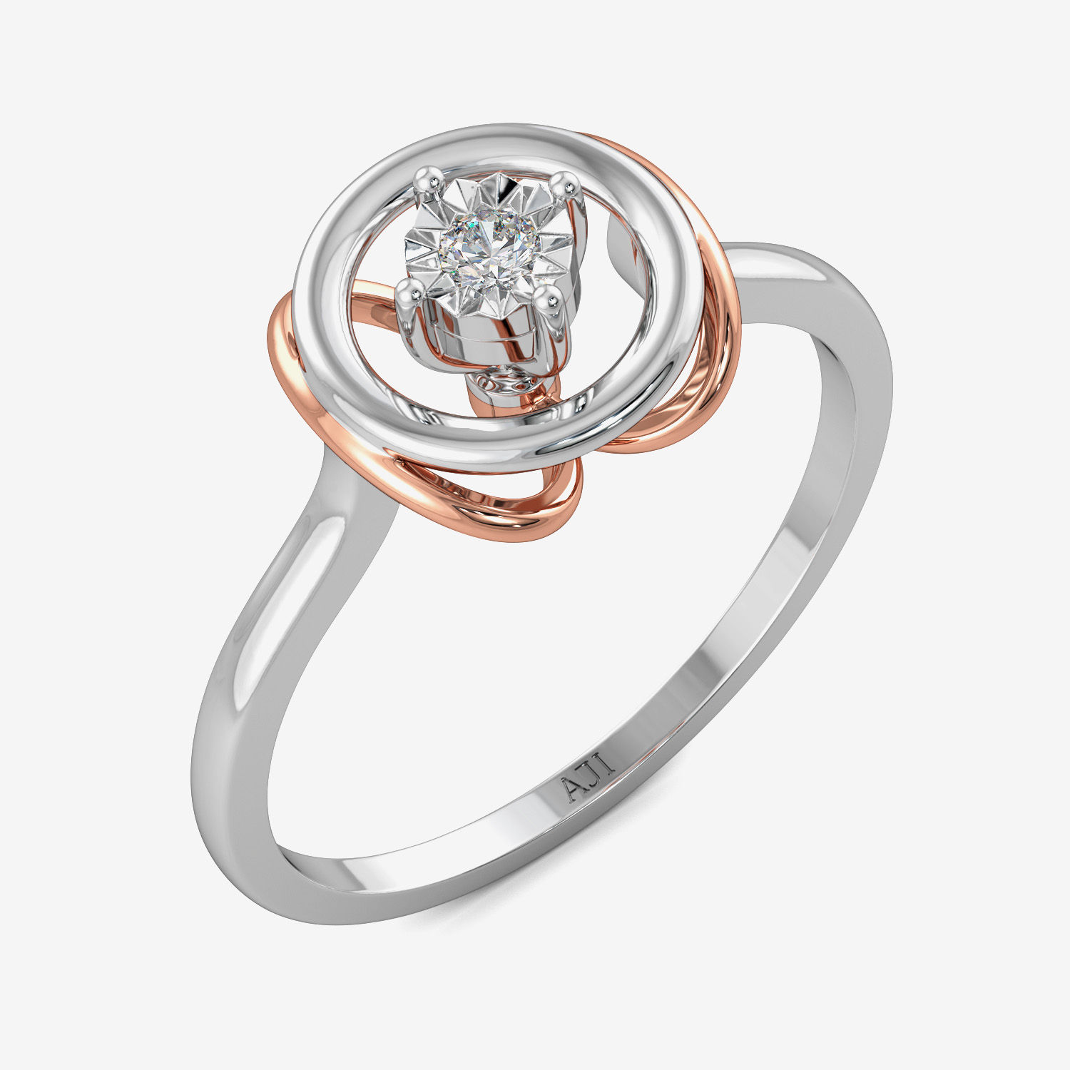 Elegant Floral Platinum Ring