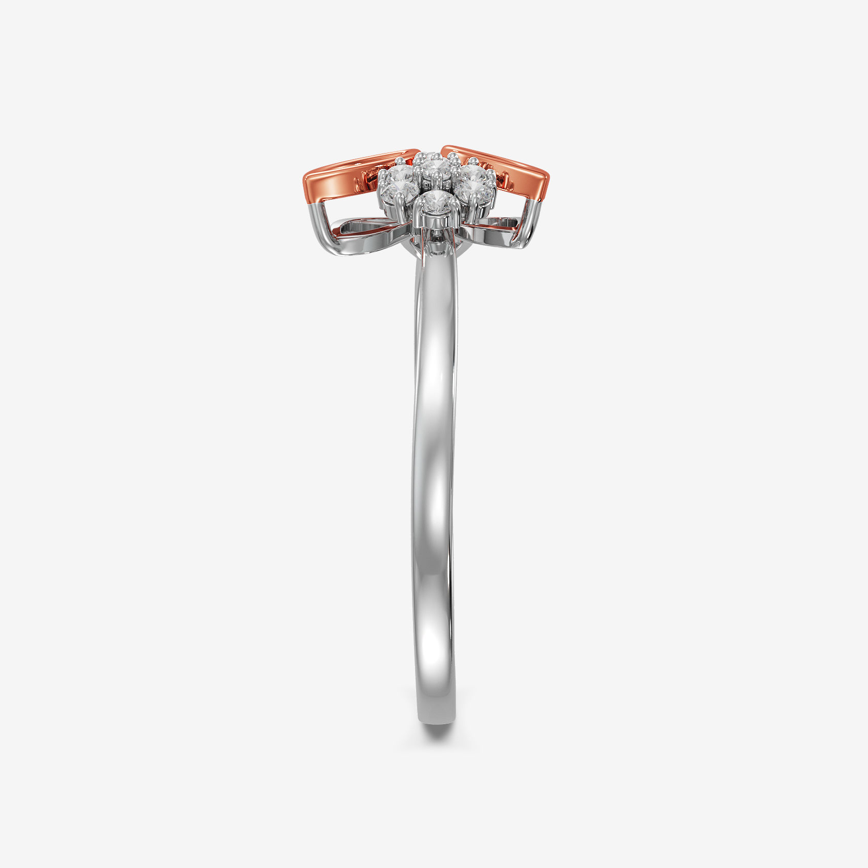 Chic Dewdrop & Leaf Platinum Womens Ring alternate view 3